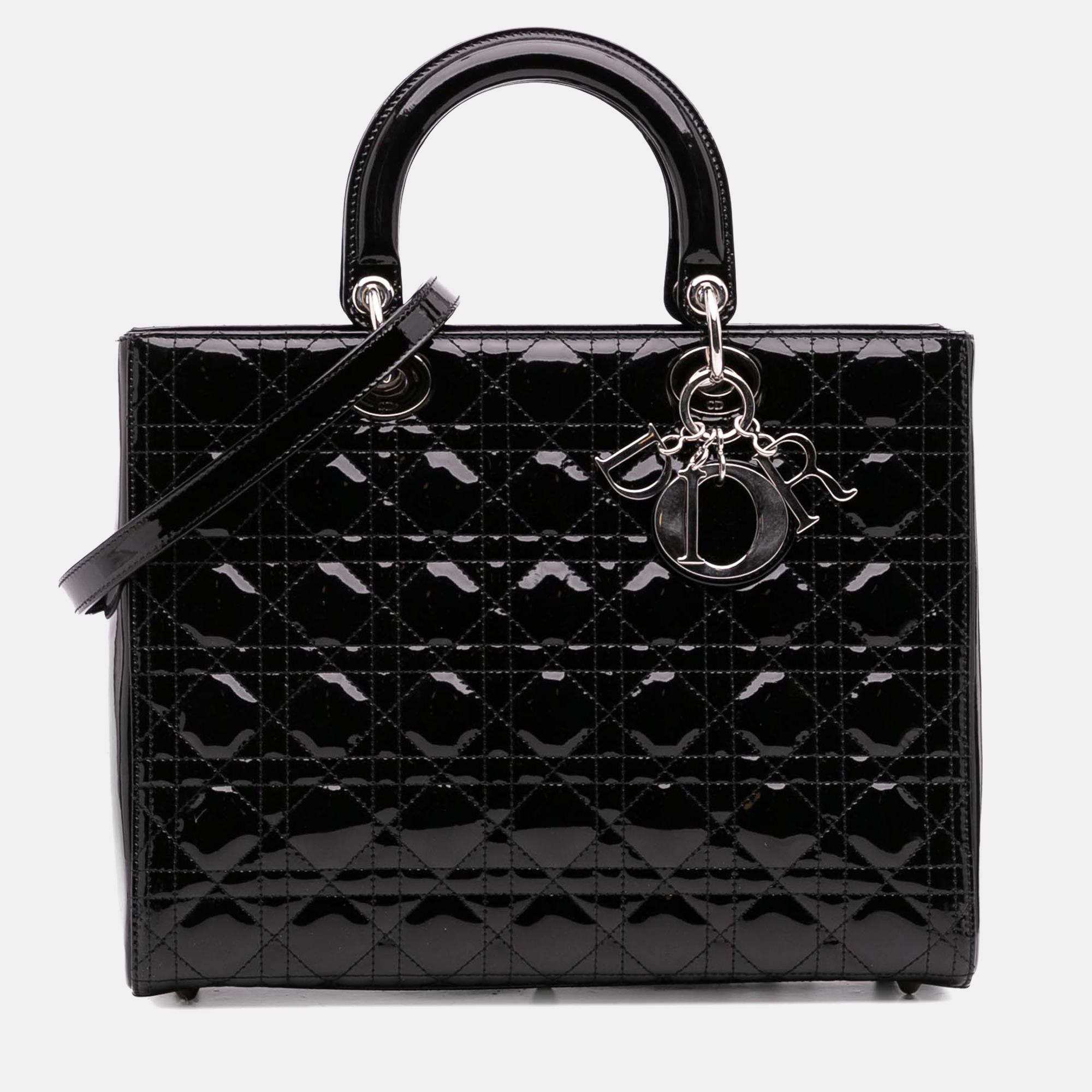 

Dior Black Large Patent Cannage Lady Dior