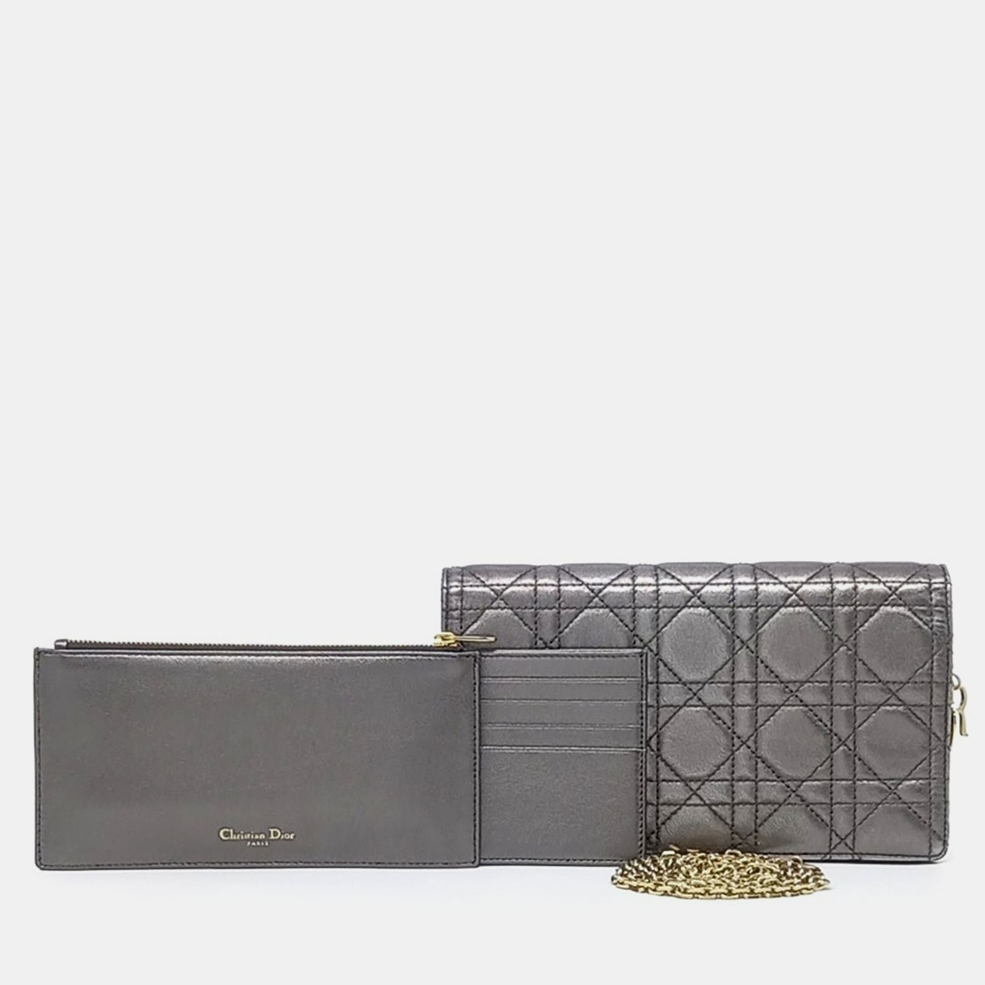 

Dior Grey Leather Cannage Chain Crossbody Bag