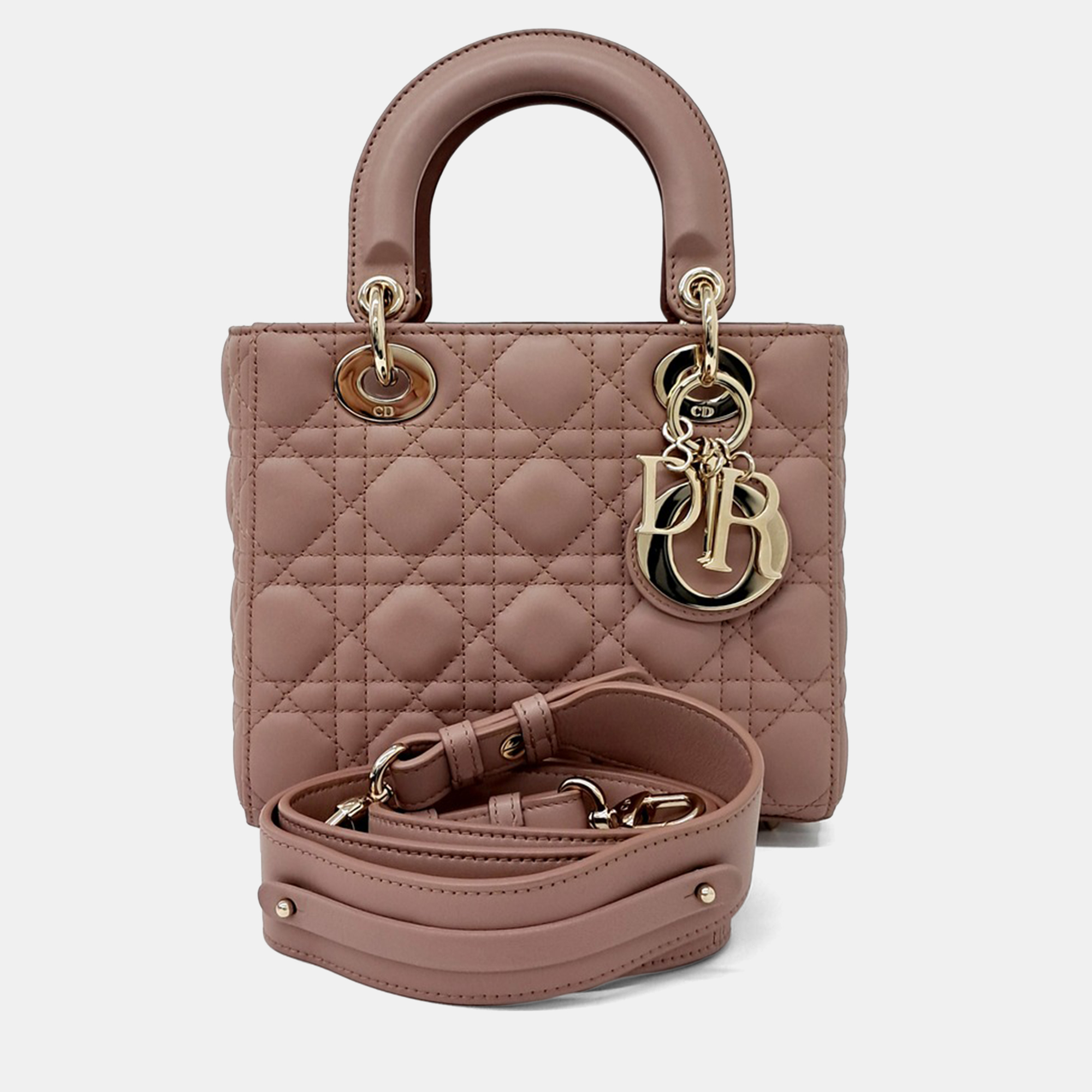 

Dior Pink Leather Cannage Lady Bag Small