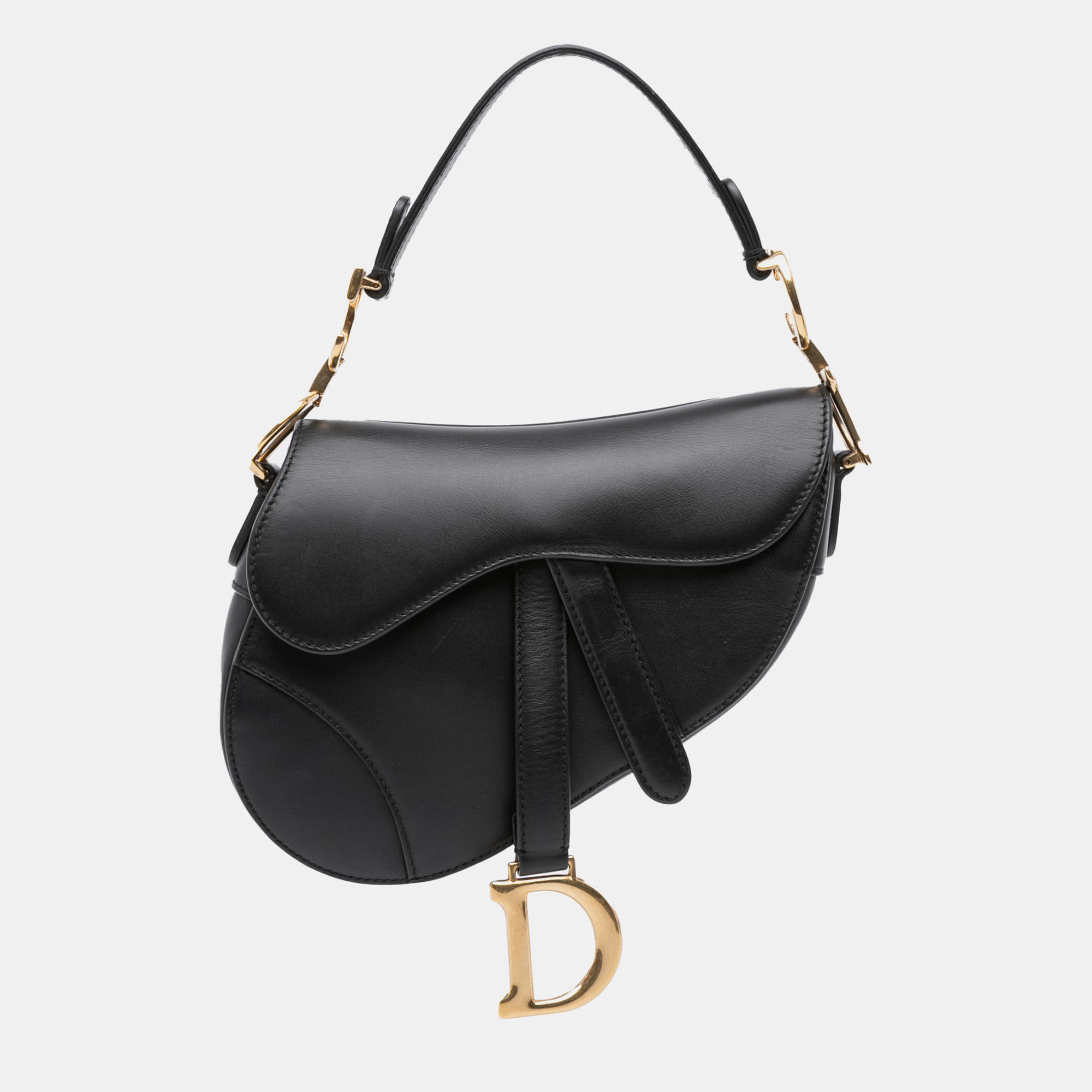 Dior Black Mini Smooth Calfskin Saddle Bag