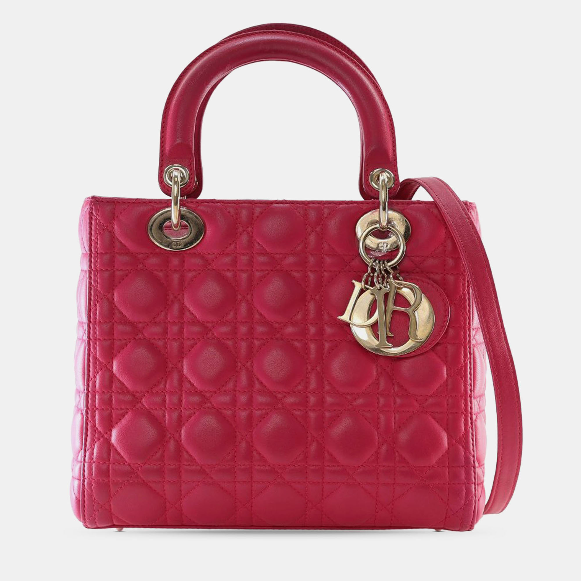 

Dior Pink Medium Lambskin Cannage Lady Dior