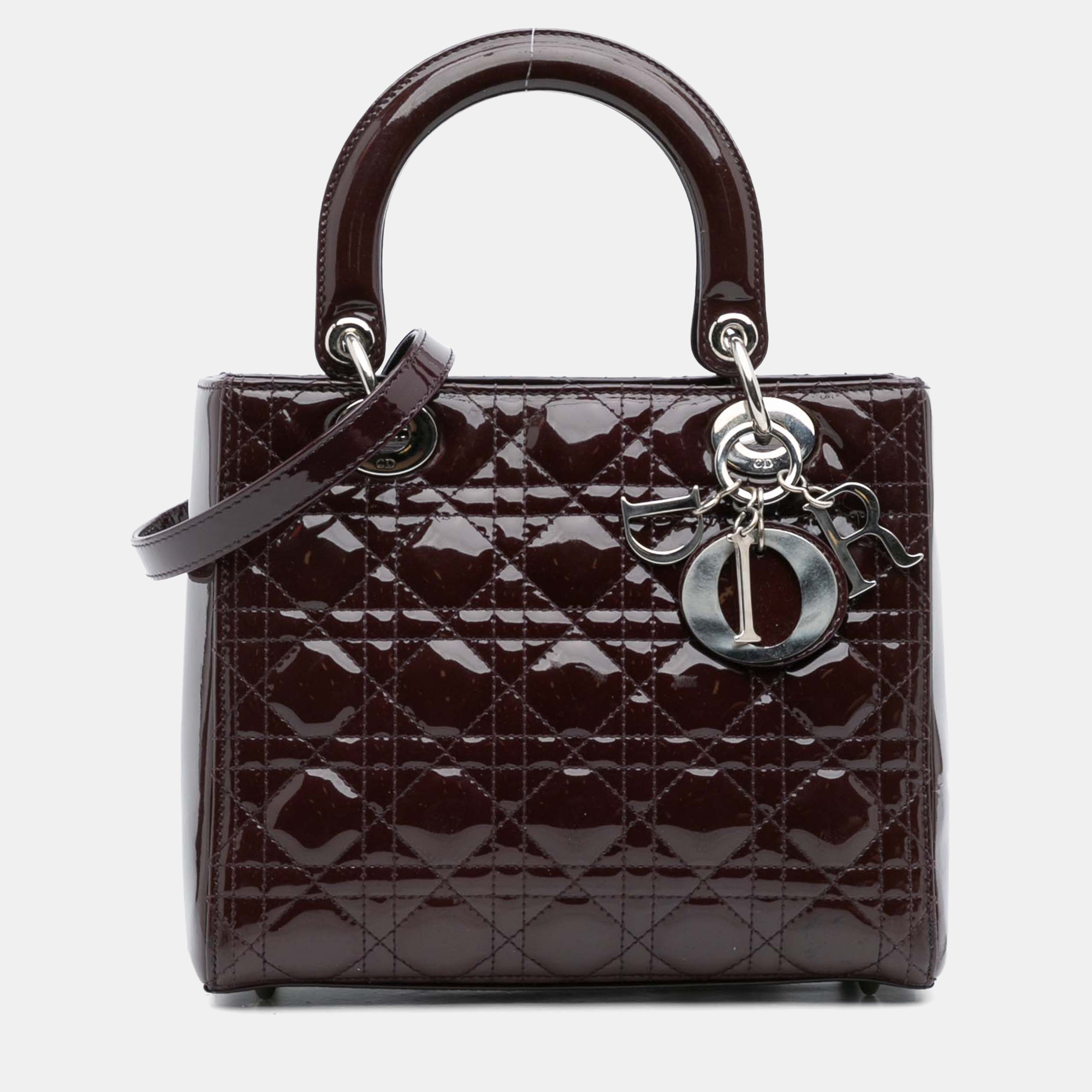 

Dior Purple Medium Patent Cannage Lady Dior