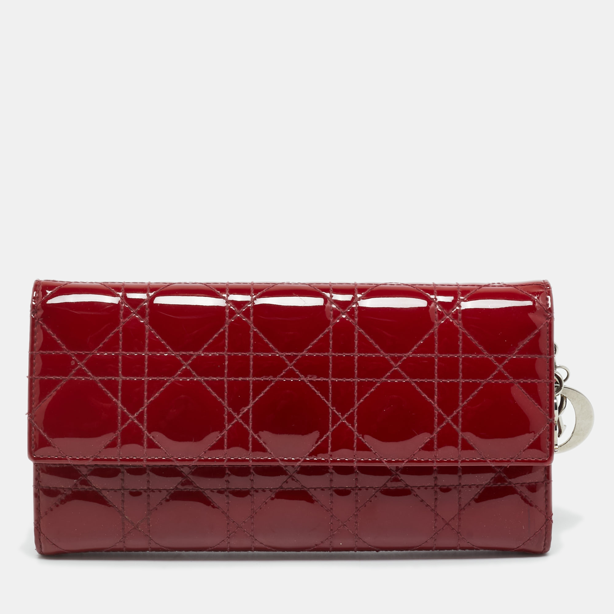 

Dior Red Cannage Patent Leather Lady Dior Wallet On Chain