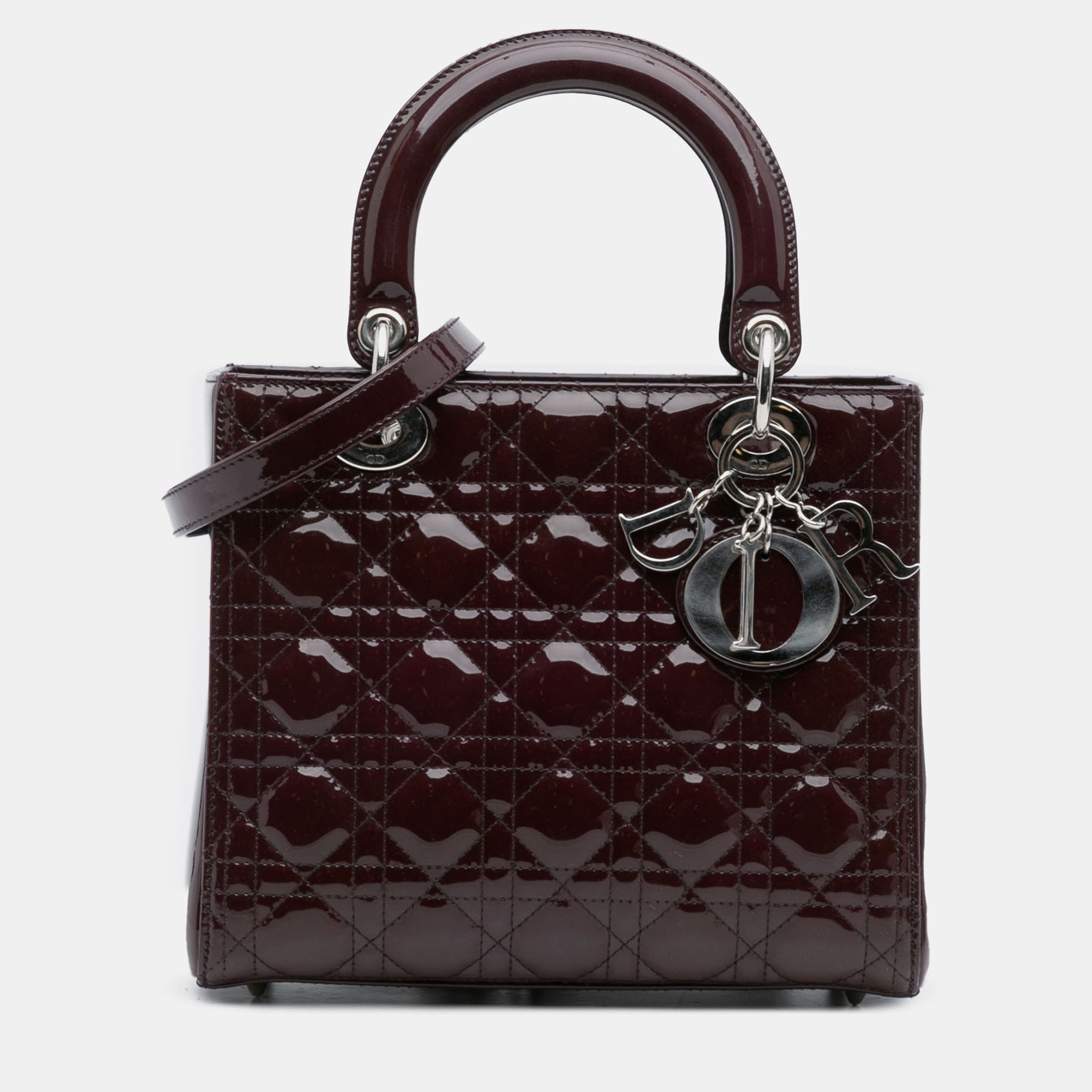 

Dior Purple Medium Patent Cannage Lady Dior