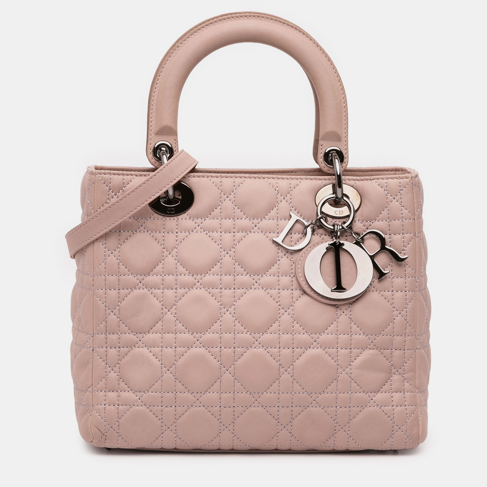 

Dior Pink Medium Lambskin Cannage Lady Dior