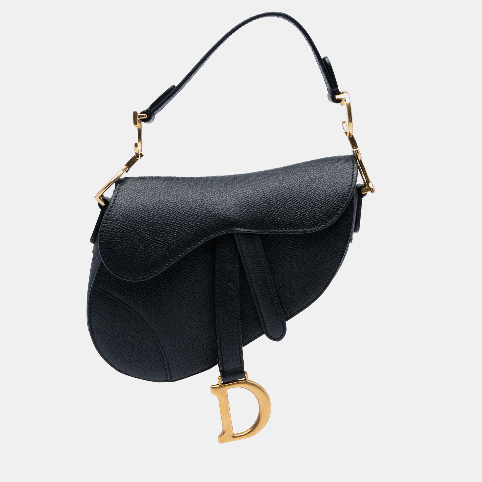

Dior Black Mini Grained Calfskin Saddle Bag