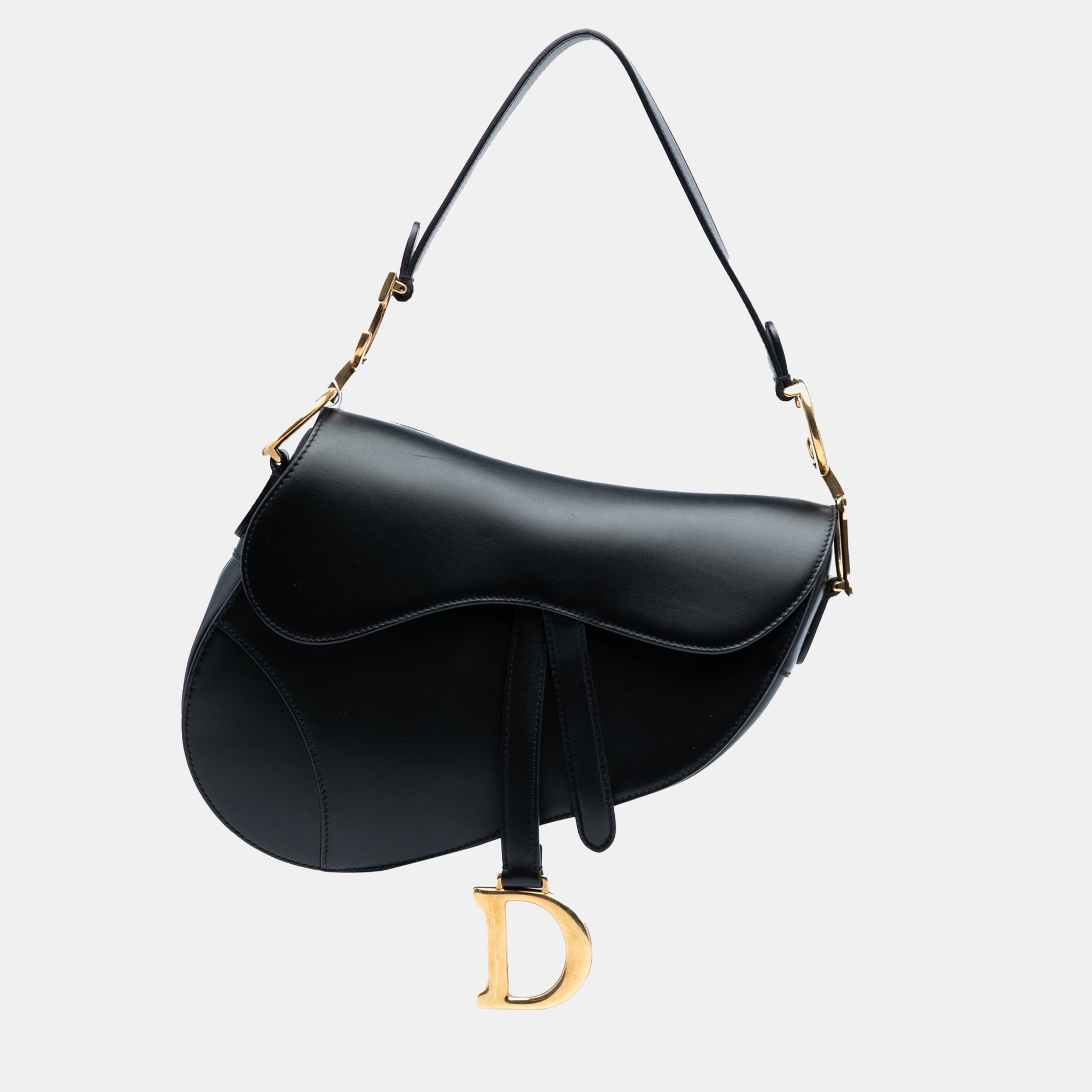 

Dior Black Mini Leather Saddle Bag