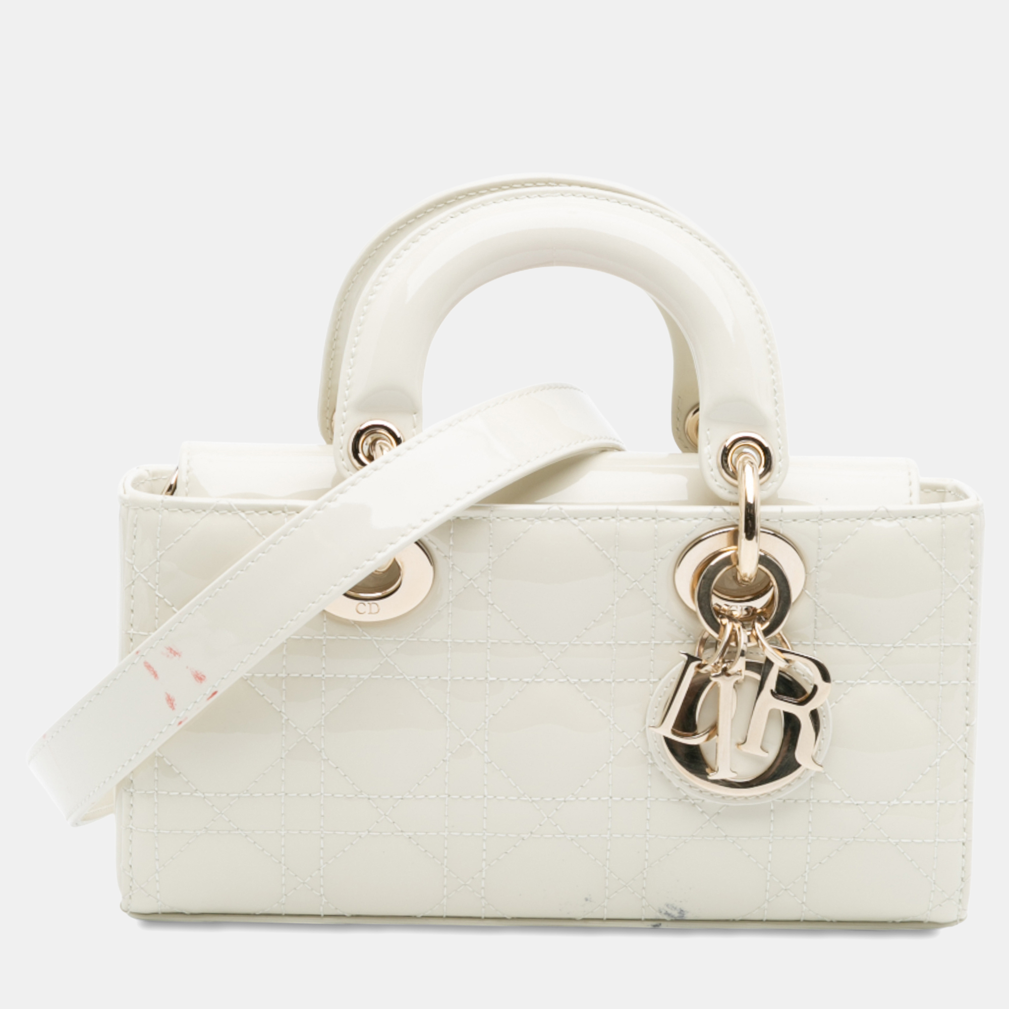

Dior White Small Patent Cannage Lady D Joy