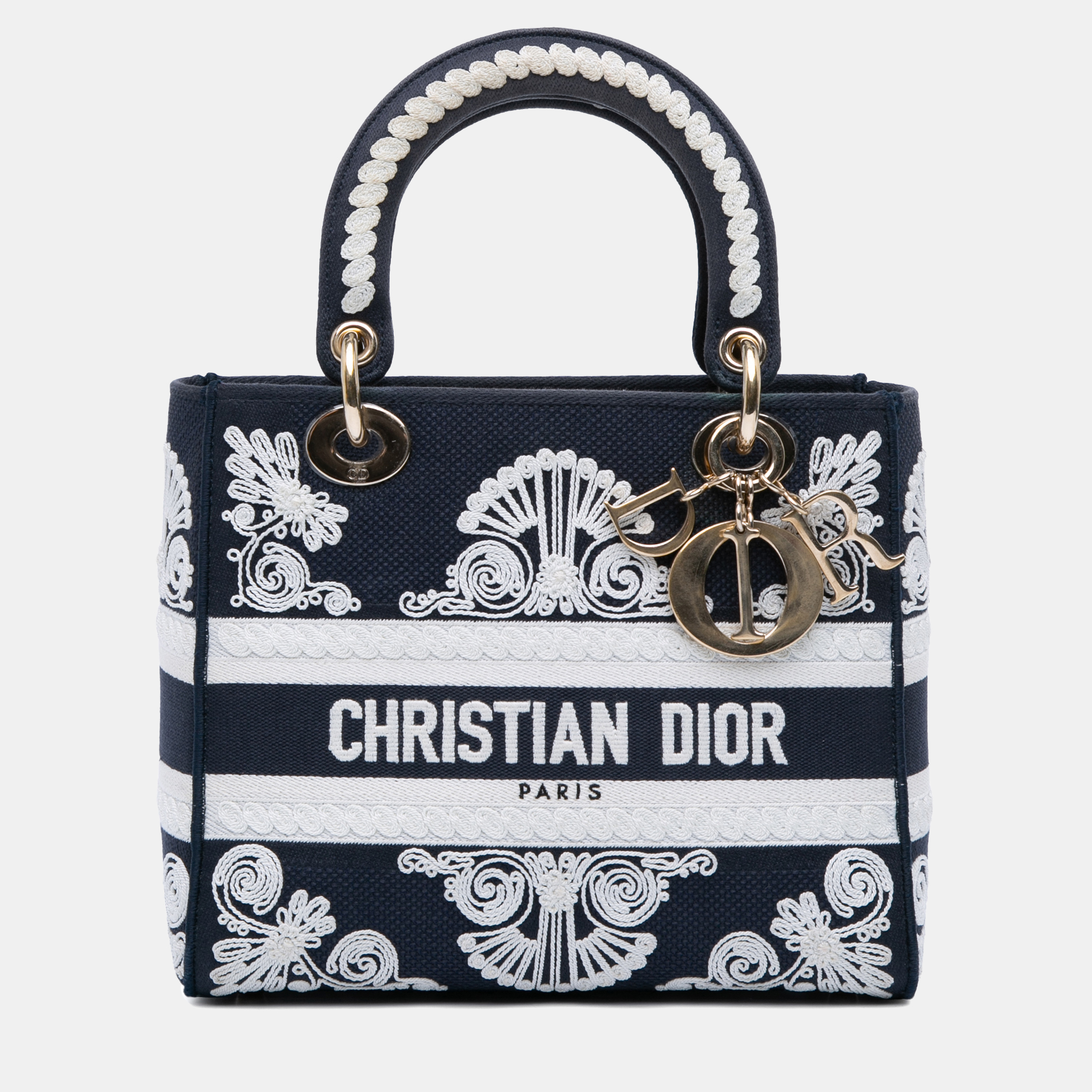 

Dior Blue Medium Embroidered Canvas Cornely Lady D Lite