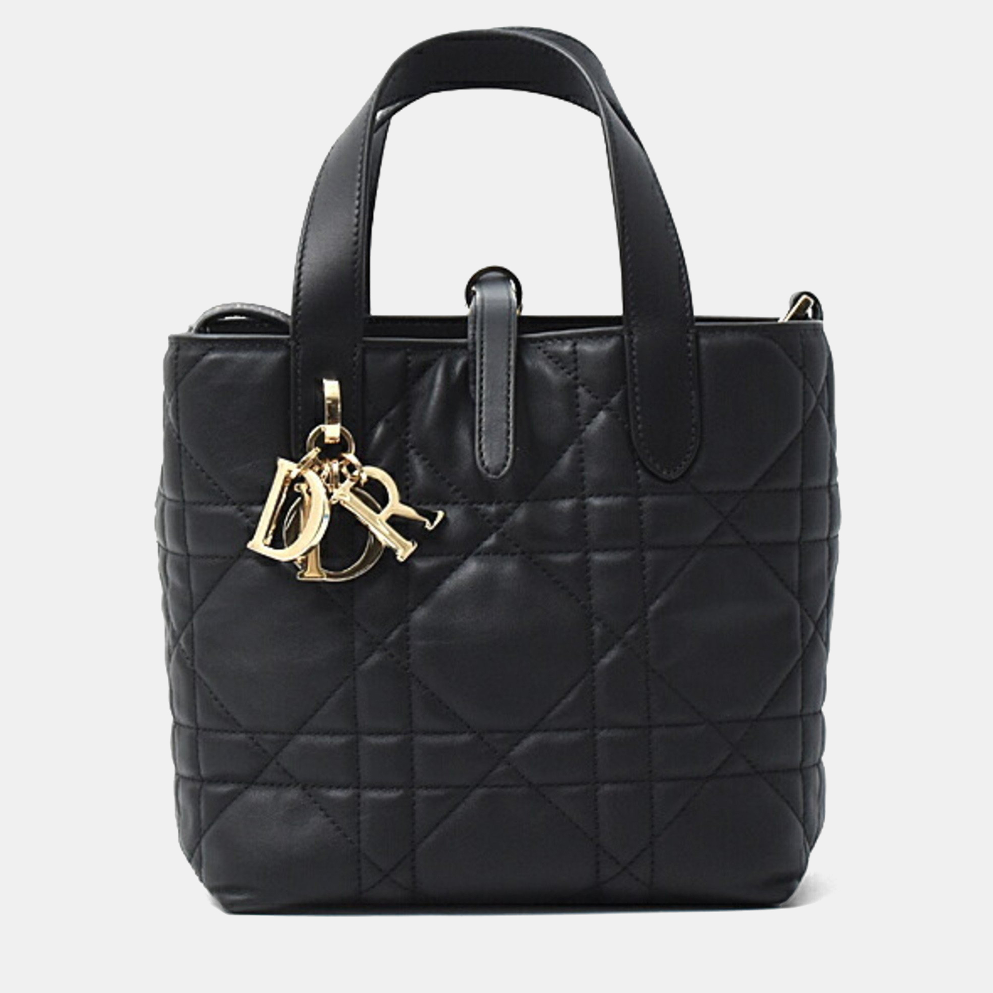 

Christian Dior Toujours Vertical Small Tote Bag In Black Calfskin