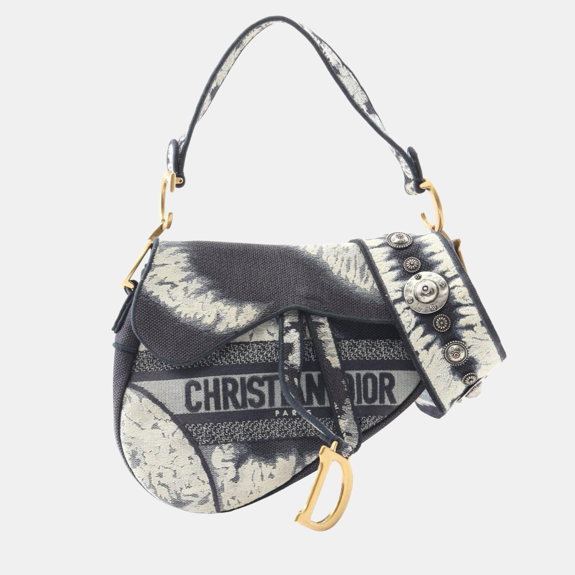 

Christian Dior Dior Saddle Bag Canvas Handbag Navy/Multicolor