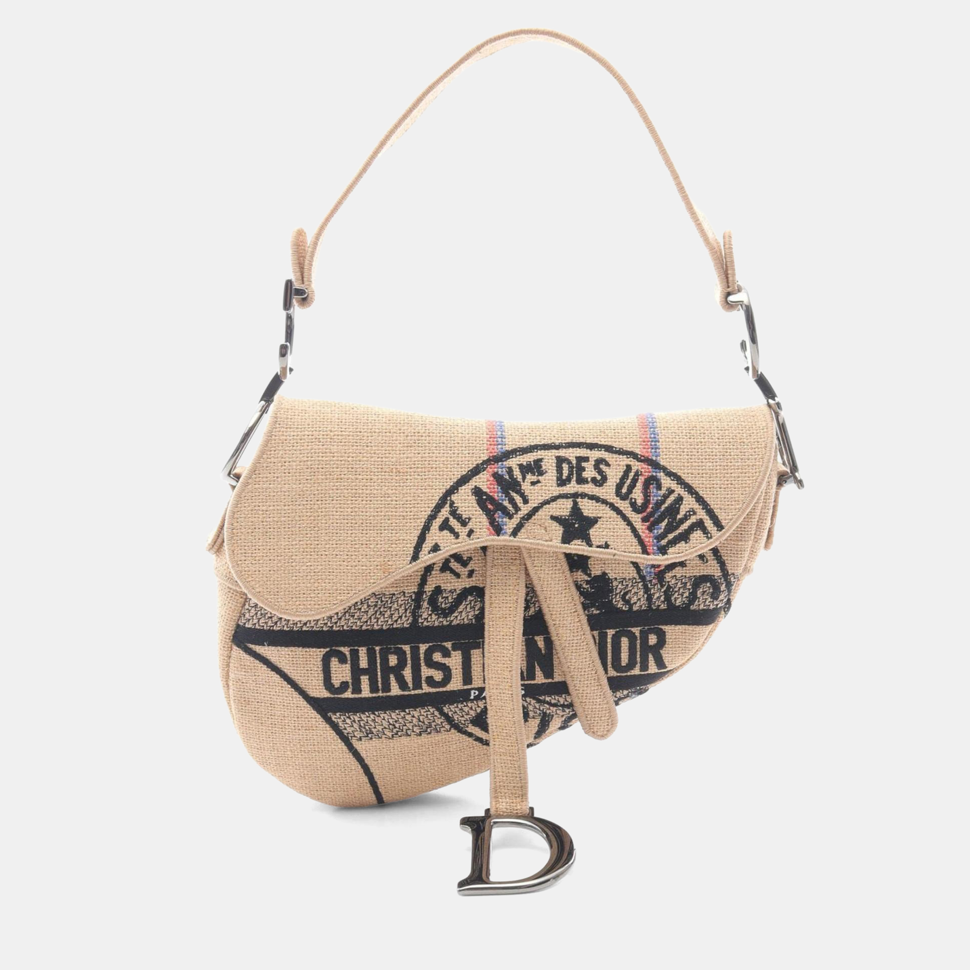 

Christian Dior Dior Saddle Bag Shoulder Raffia Beige