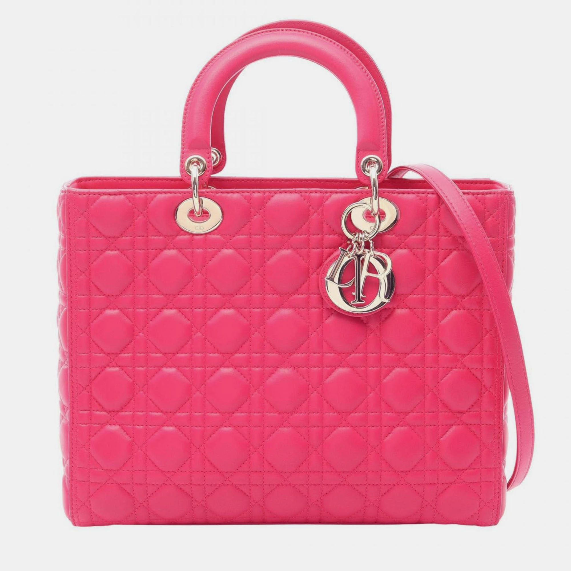 

Christian Dior Dior Lady Large Cannage Pink Leather Handbag