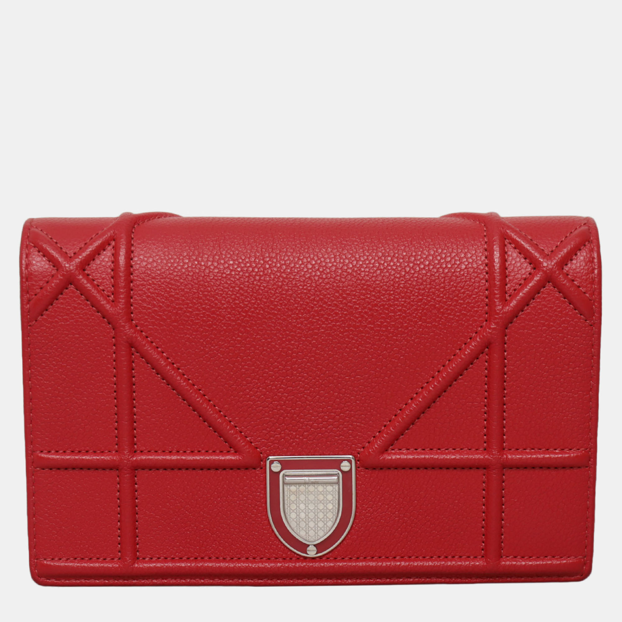 

Diorama Wallet On Chain Pouch Bag, Red