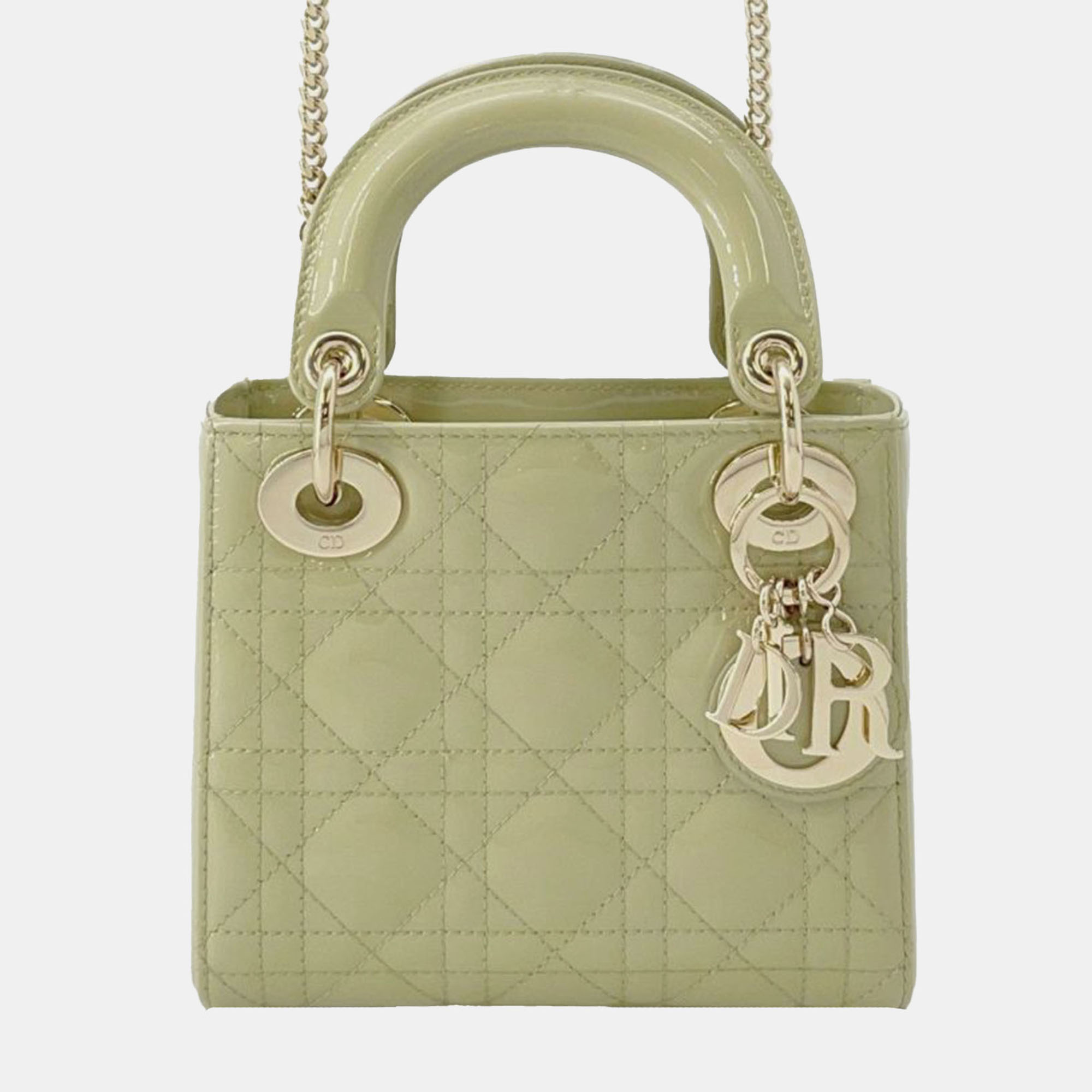 

Dior Green Mini Patent Cannage Lady Dior