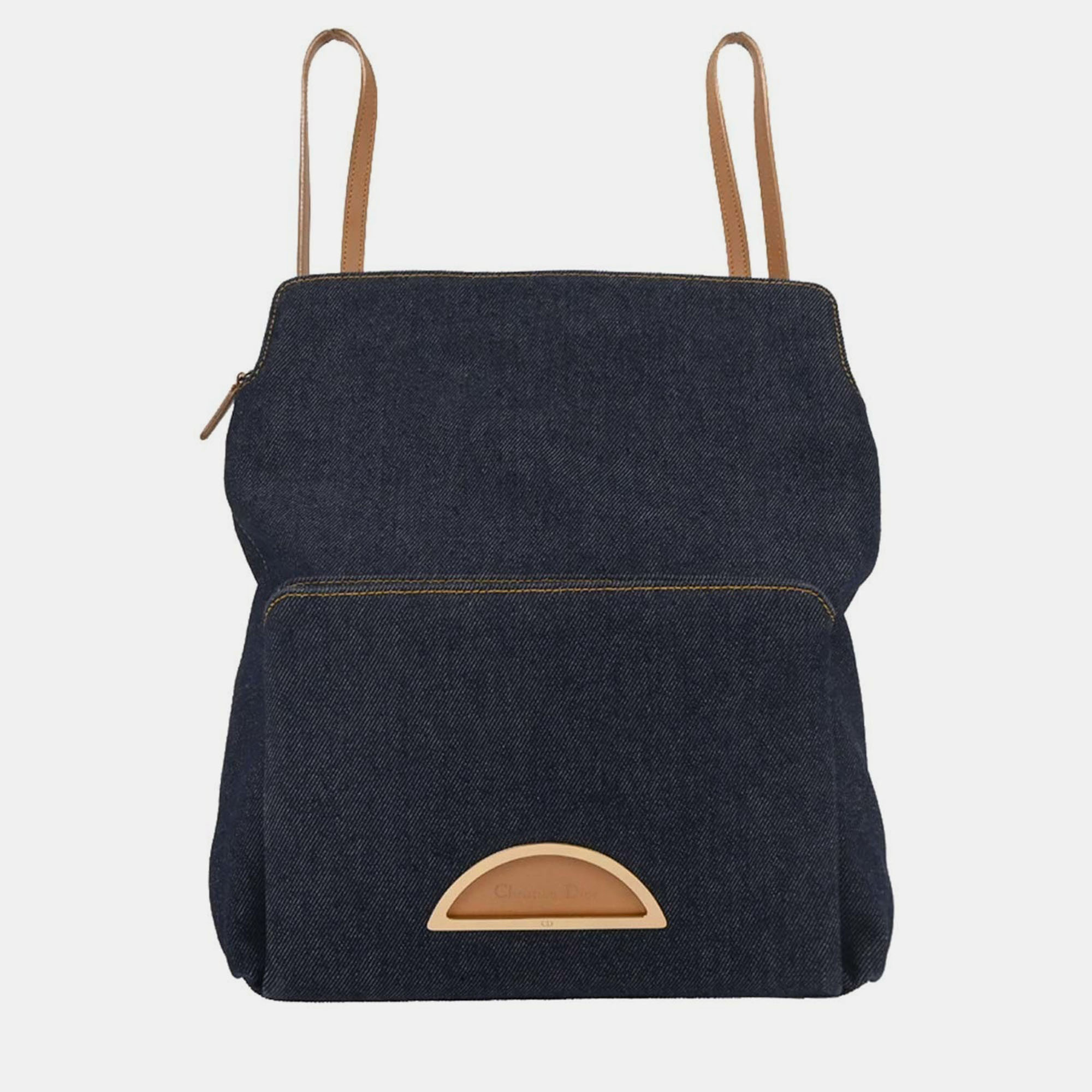 Pre-owned Dior Christian Blue Denim Malice Backpack