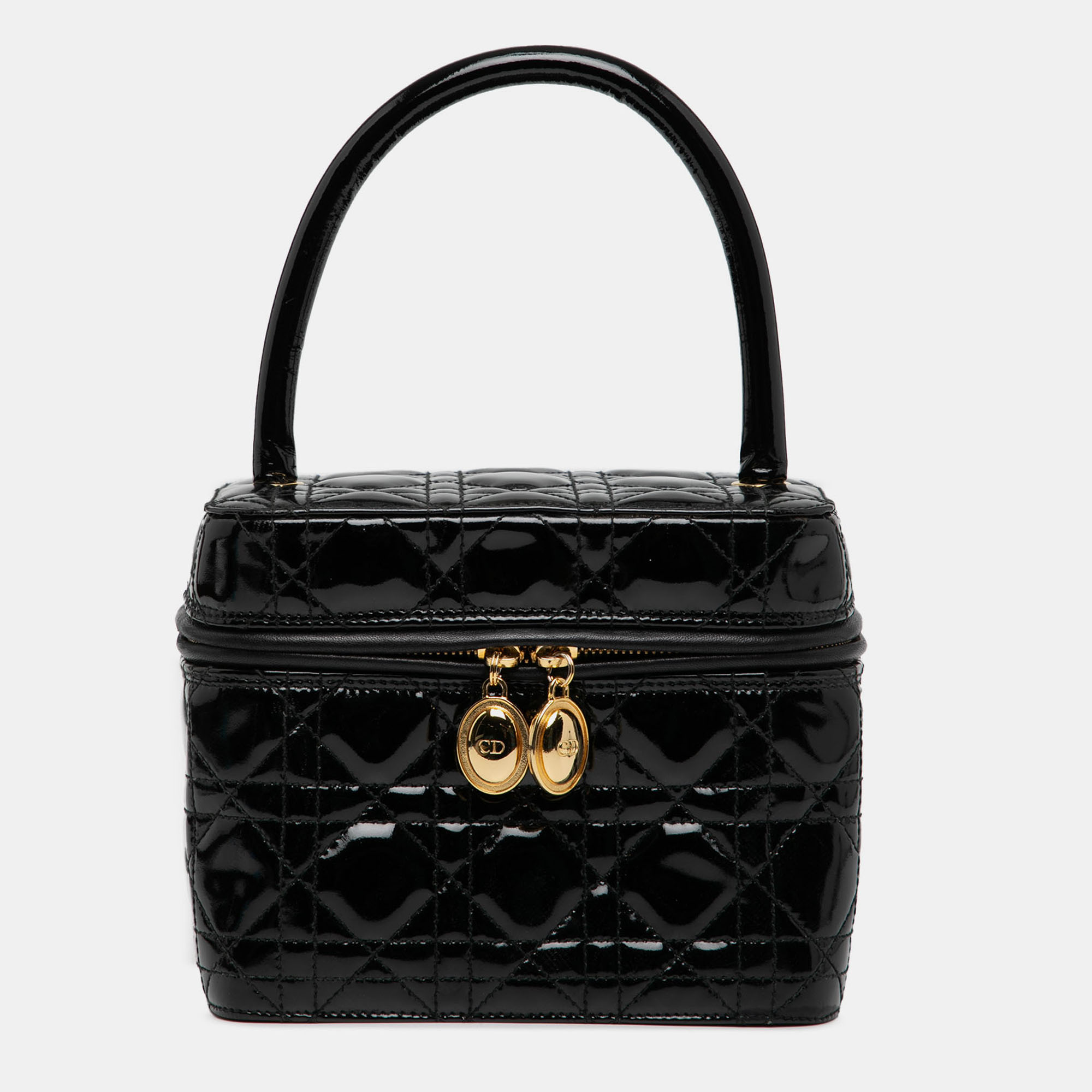 

Dior Black Patent Cannage Vanity Case