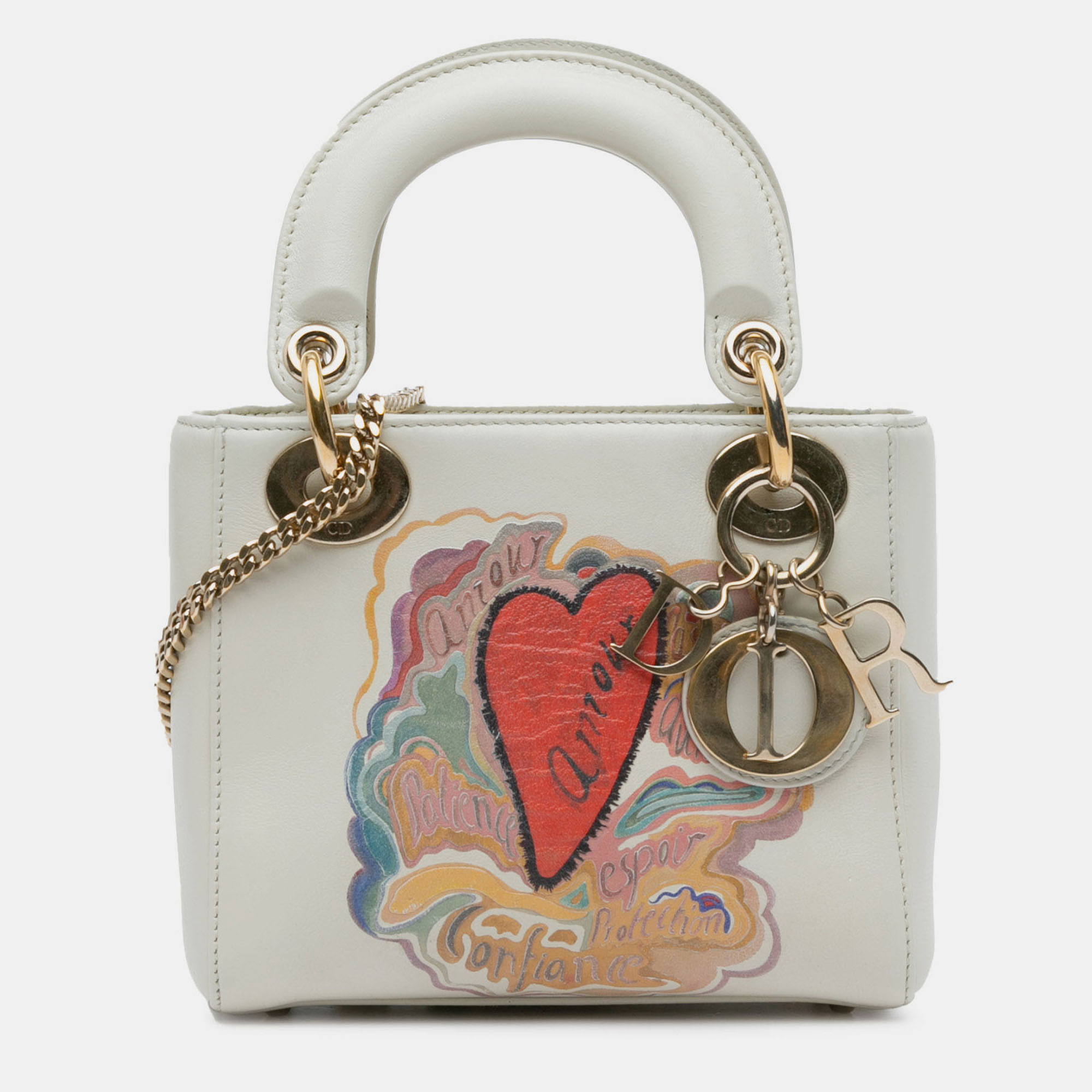 

Dior White Niki De Saint Phalle Mini Calfskin Dioramour Lady Dior