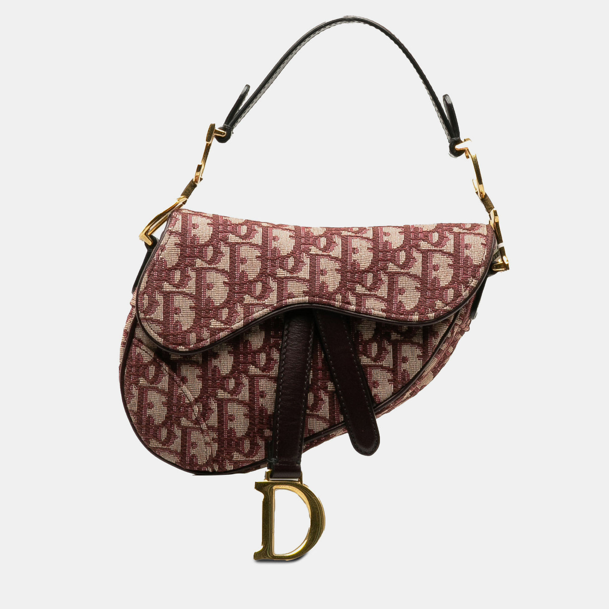

Dior Burgundy Mini Oblique Canvas Saddle Bag