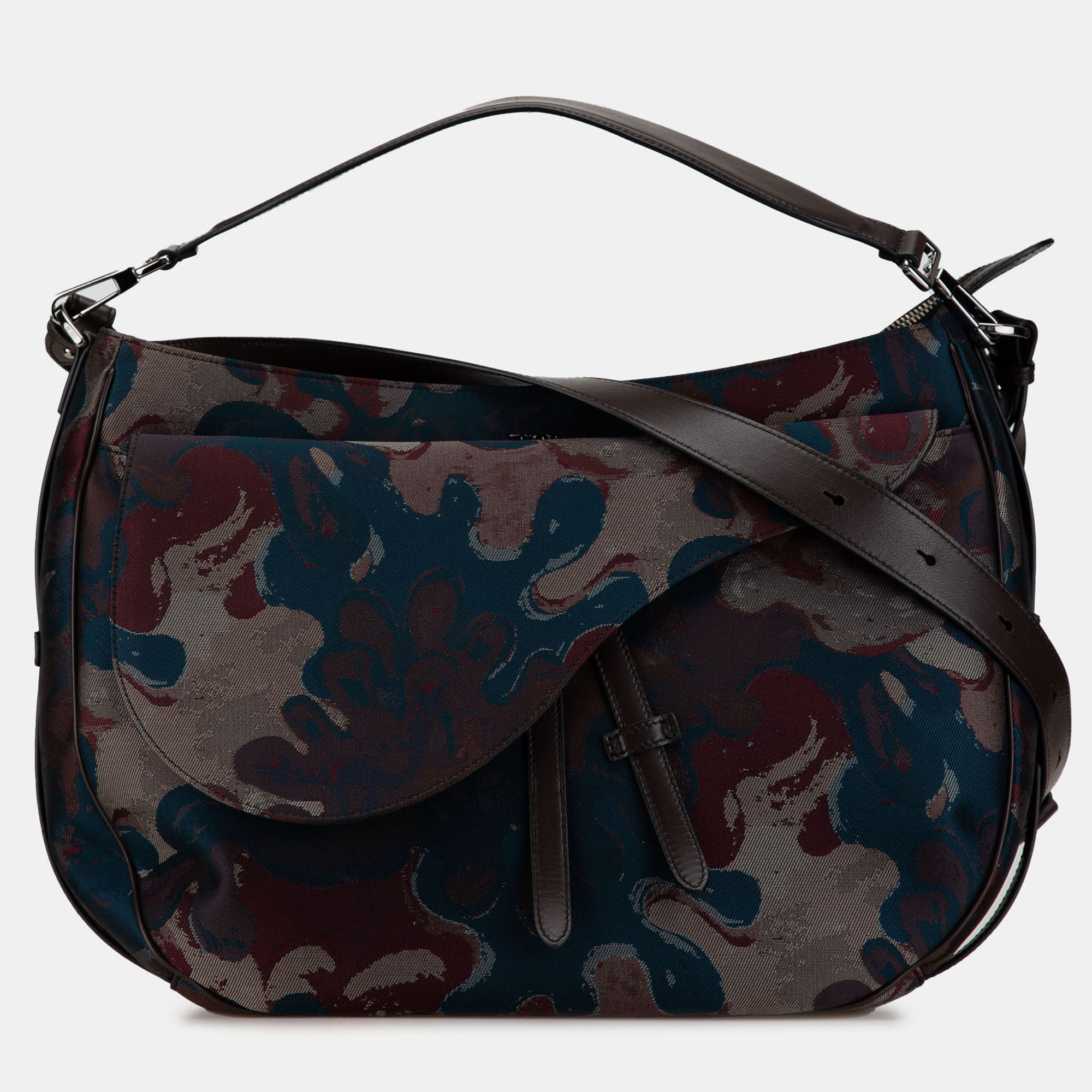 

Dior Brown Peter Doig Denim Camouflage Soft Saddle Bag