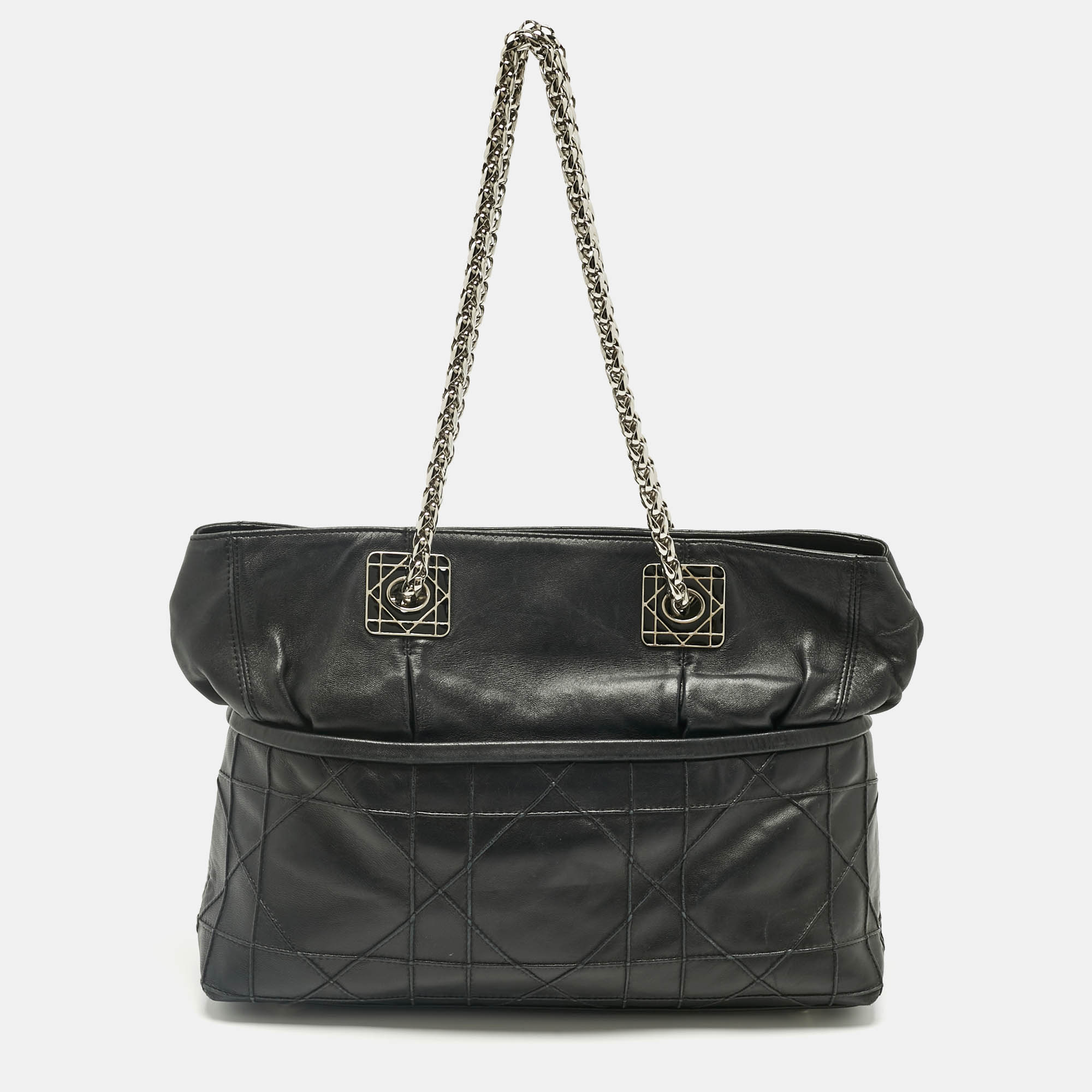 

Dior Black Cannage Leather Granville Chain Link Tote