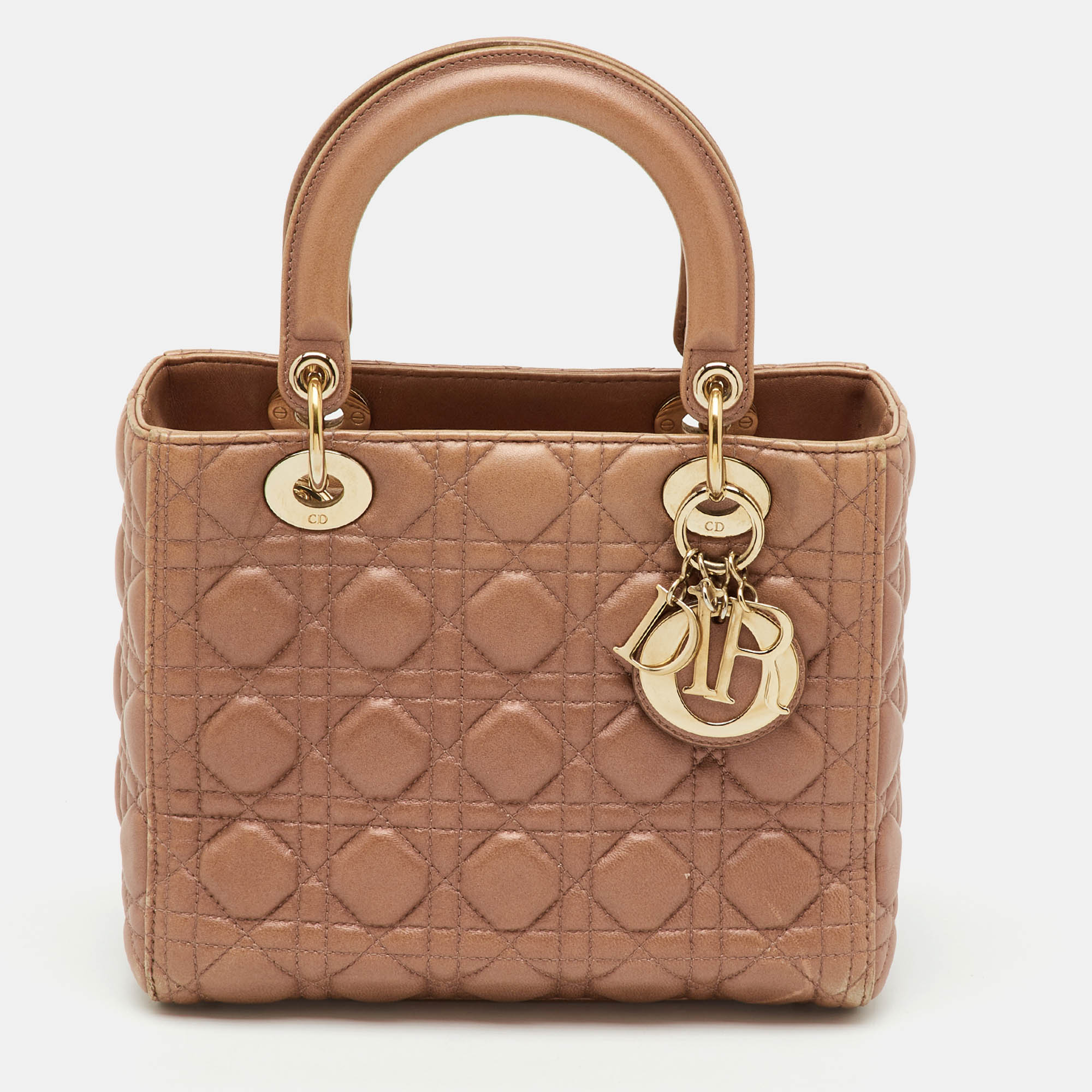 

Dior Beige Cannage Leather  Lady Dior Tote