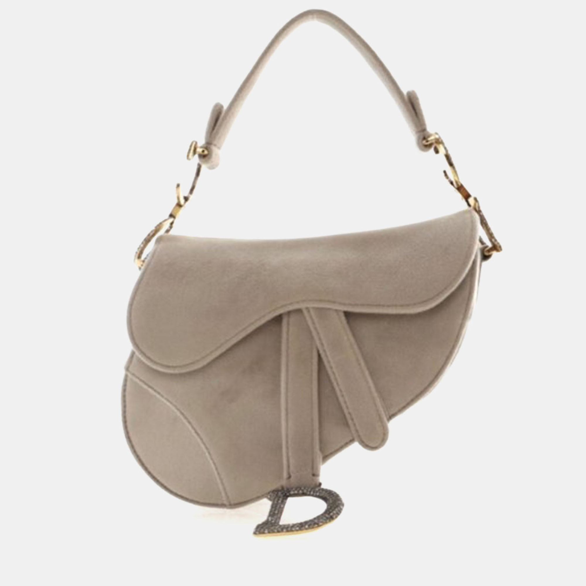 

Dior Mini Velvet Saddle Bag, Brown