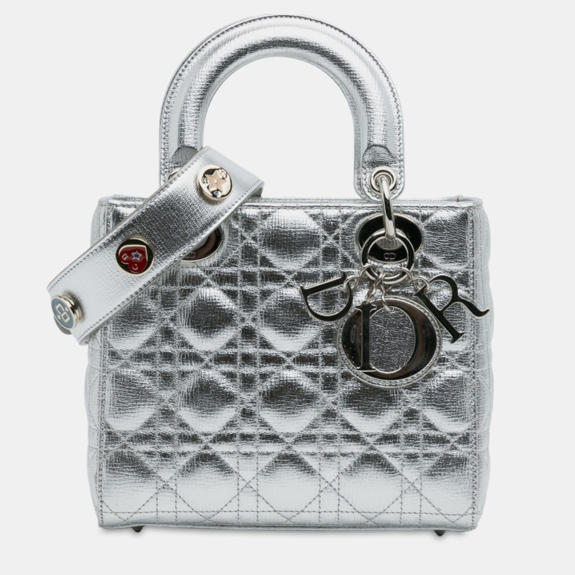 

Dior Silver Small Metallic Grained Calfskin Cannage My ABCDior Lady Dior