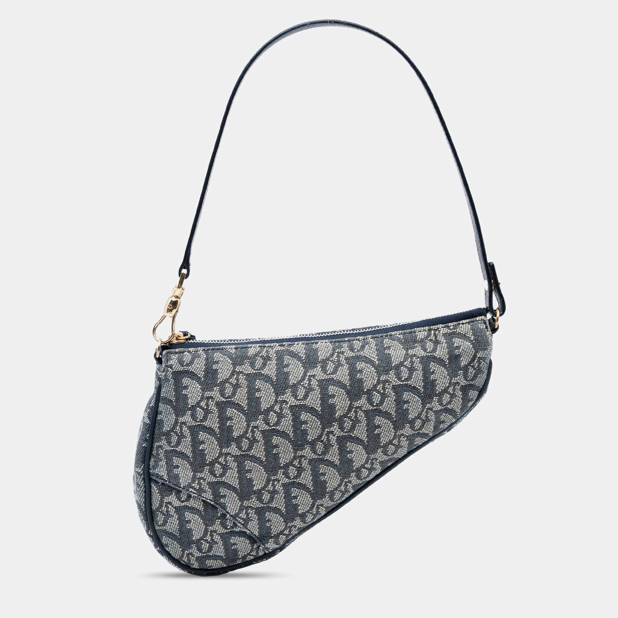 

Dior Navy Blue Mini Diorissimo Canvas Saddle Pochette