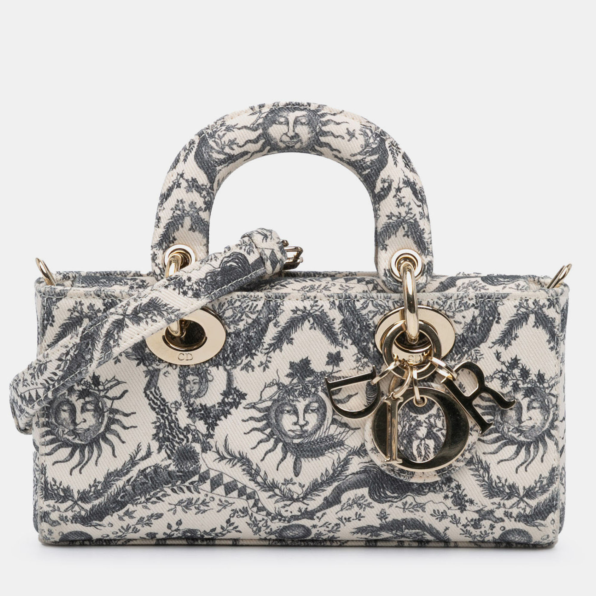 

Dior White Small Denim Toile de Jouy Soleil Lady D Joy