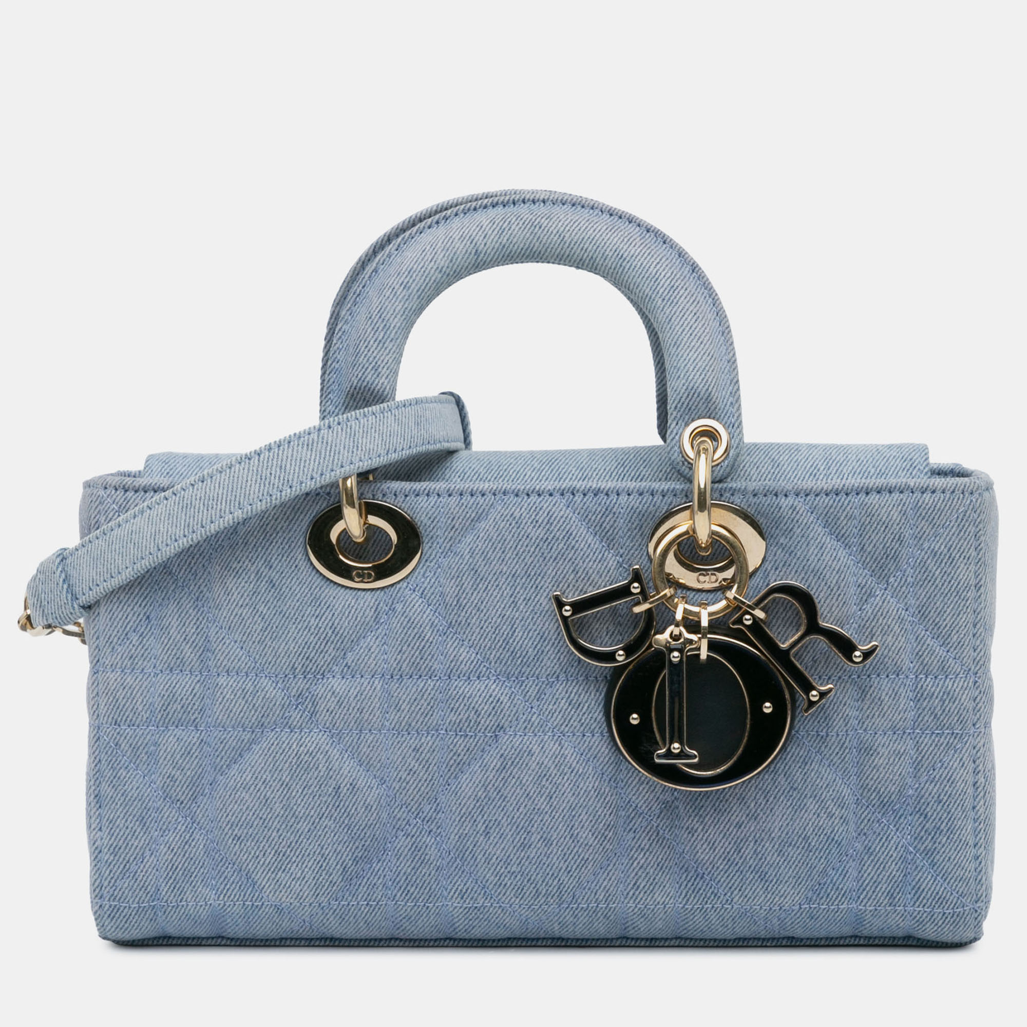 

Dior Blue Small Denim Macrocannage Lady D Joy
