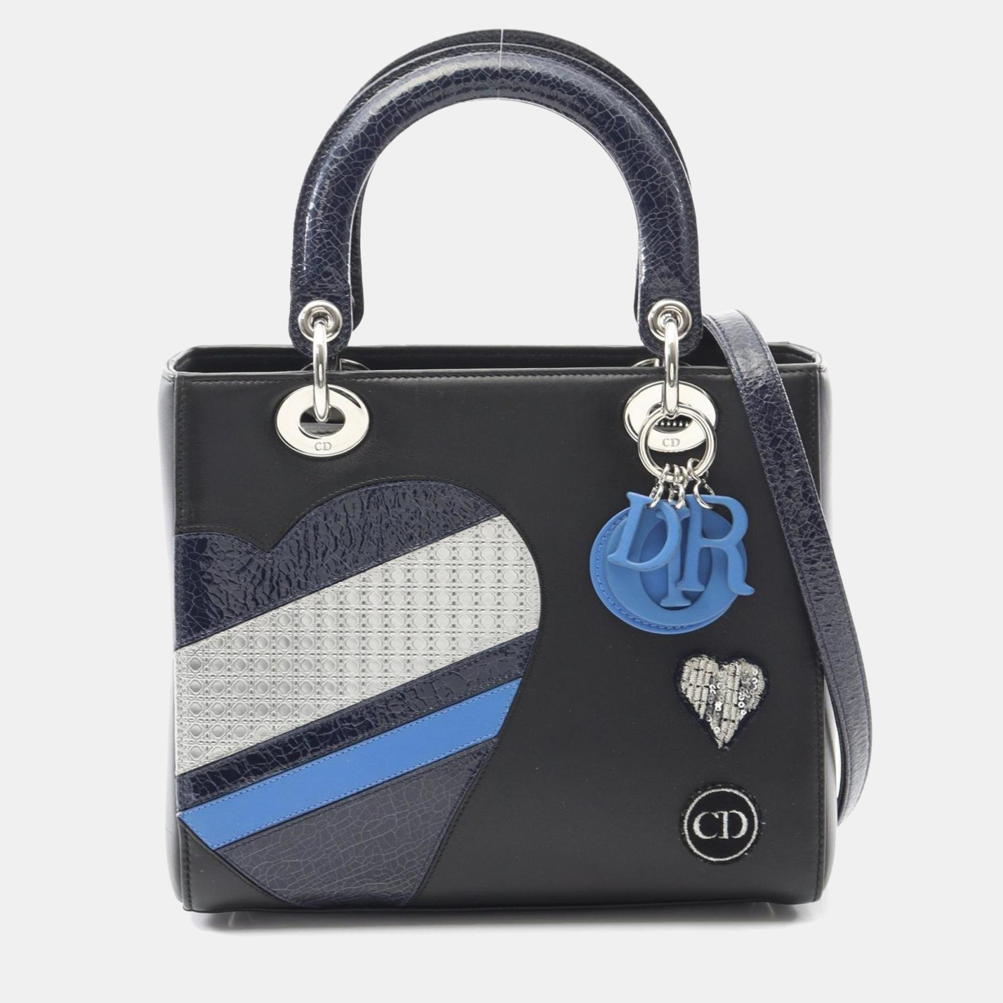 

Christian Dior Dior Lady Dior Lady Handbag Leather Black/Blue