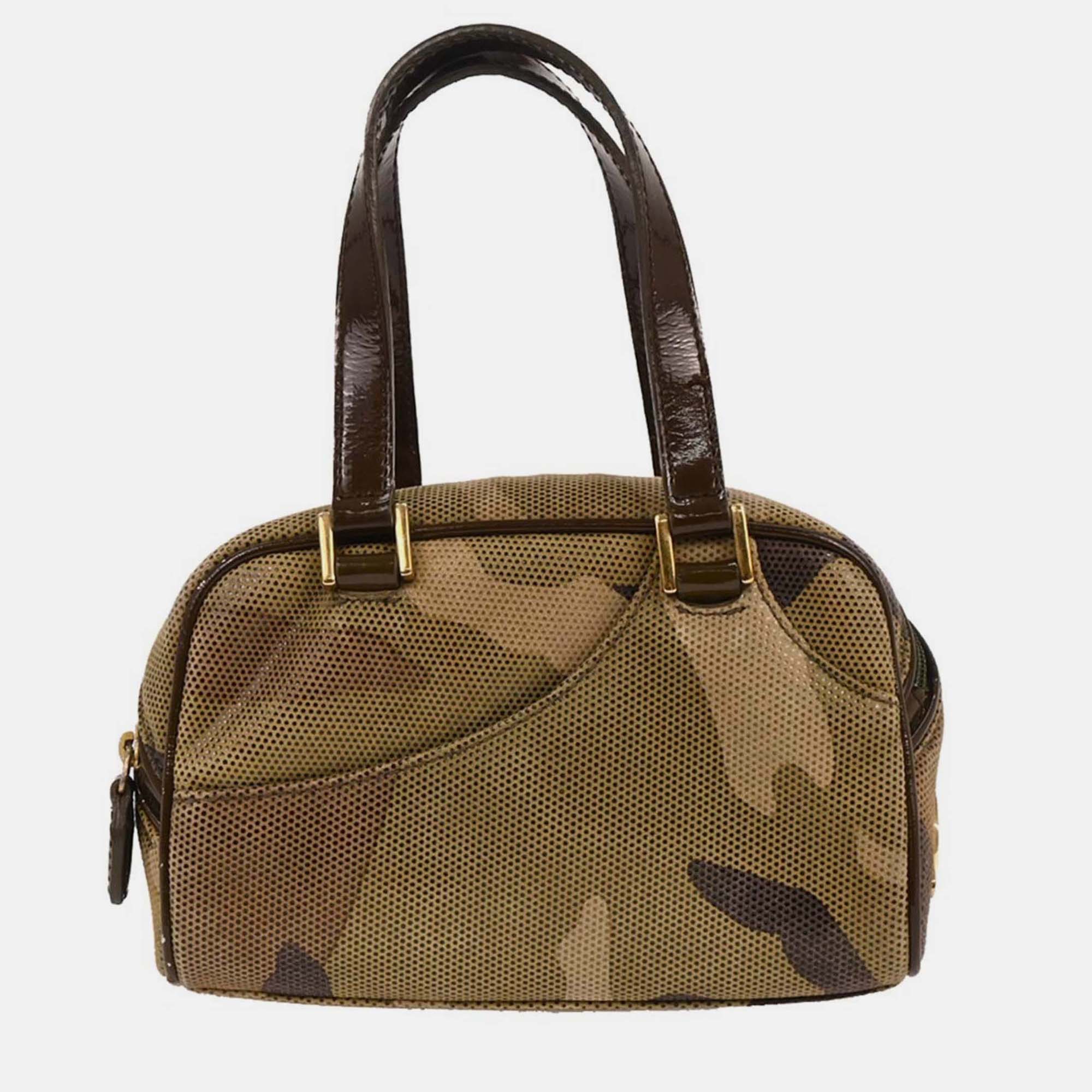 

Christian Dior Camouflage Brown/Green Patent Leather Handbag