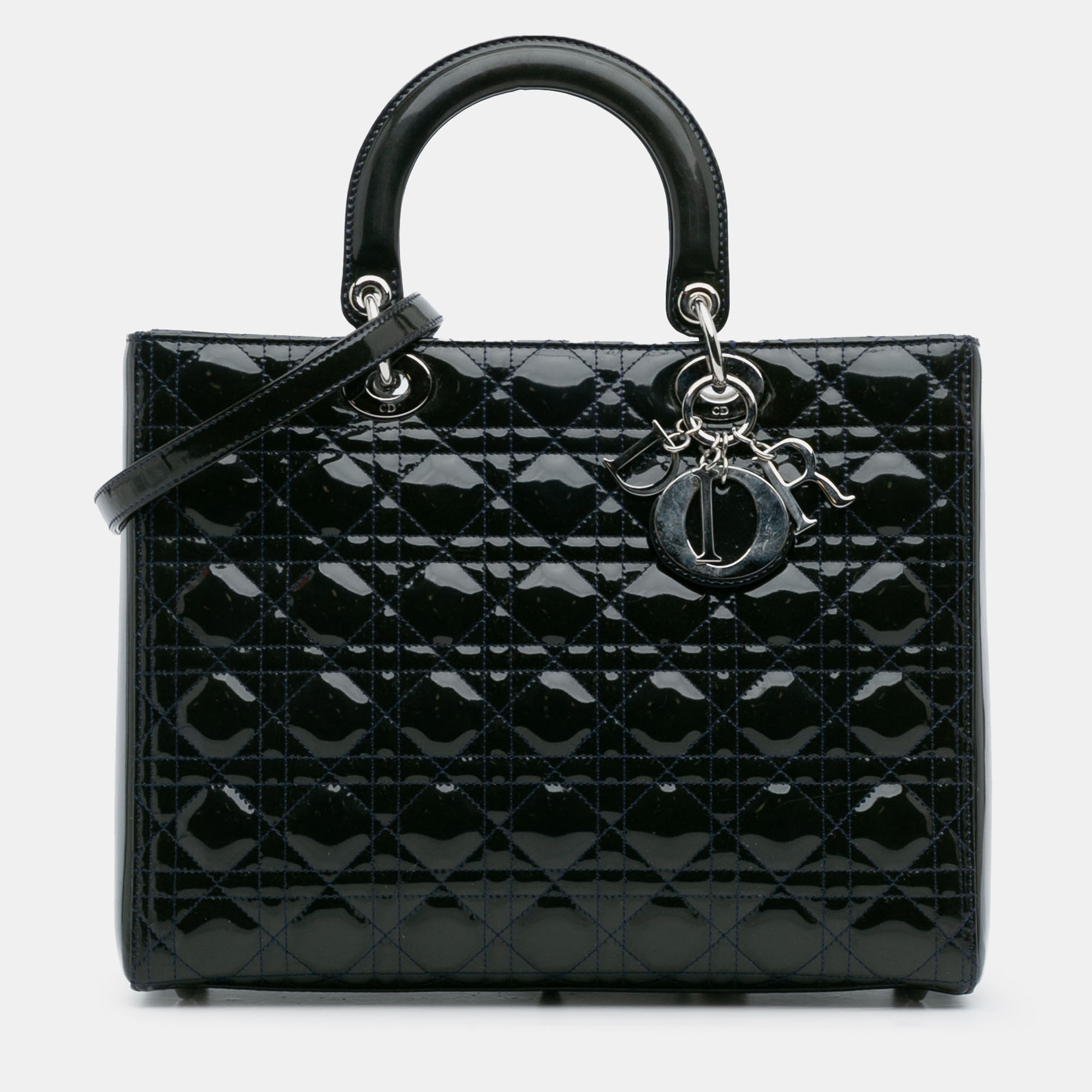 

Dior Green Large Patent Cannage Lady Dior
