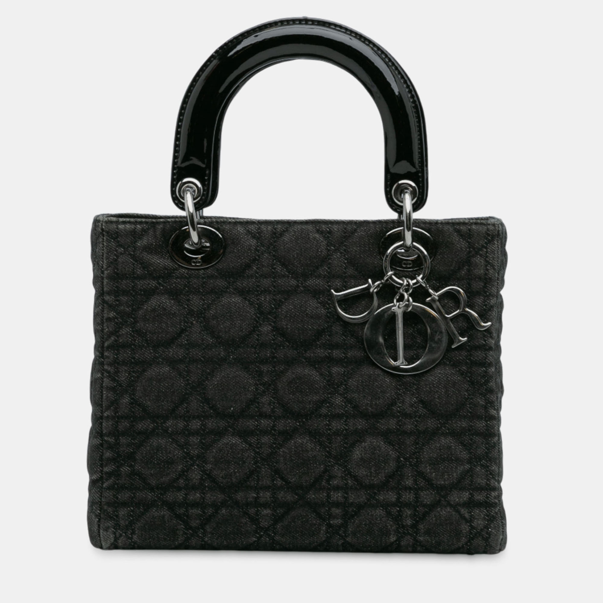 

Dior Black Medium Denim Cannage Lady Dior
