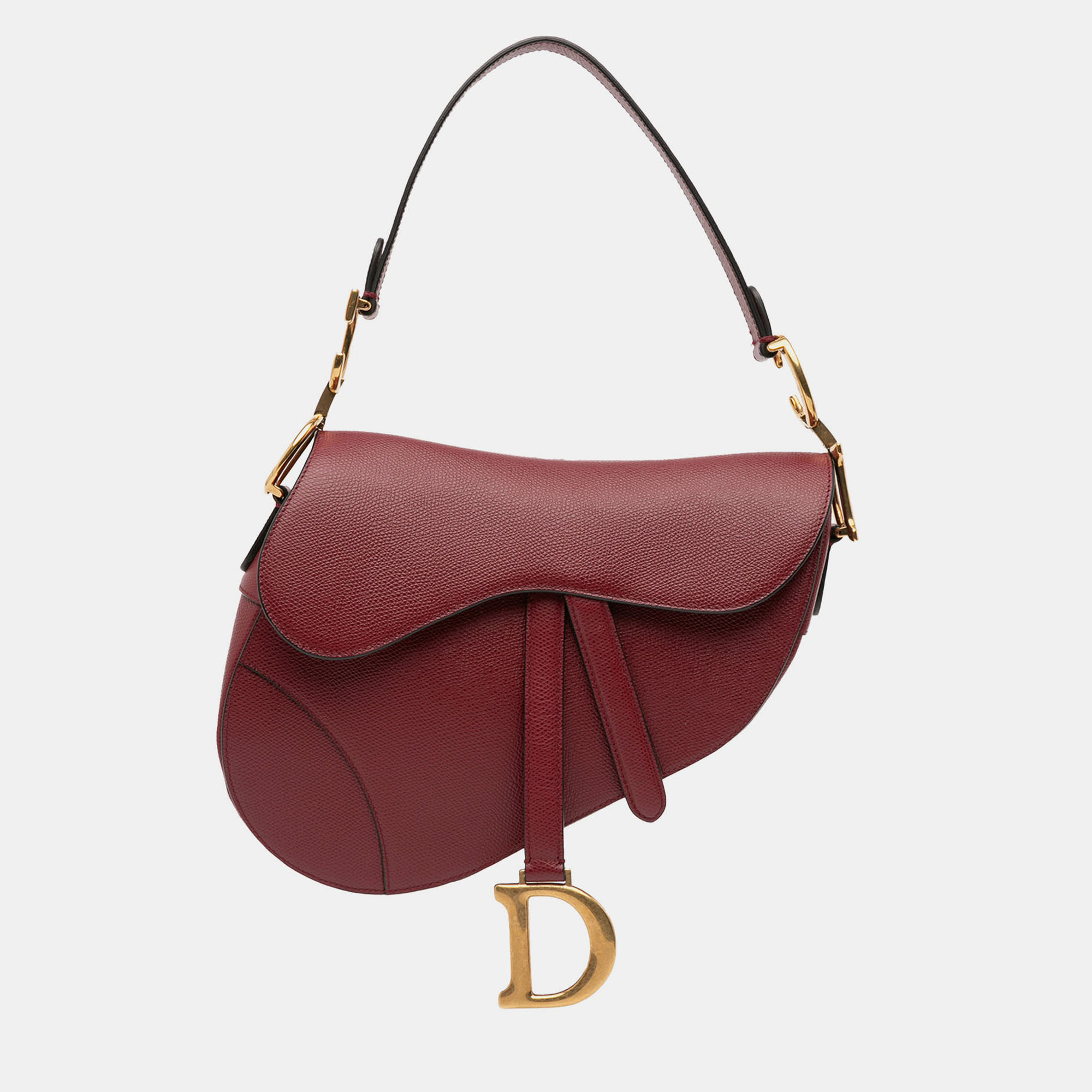 

Dior Red Grained Calfskin Saddle Bag