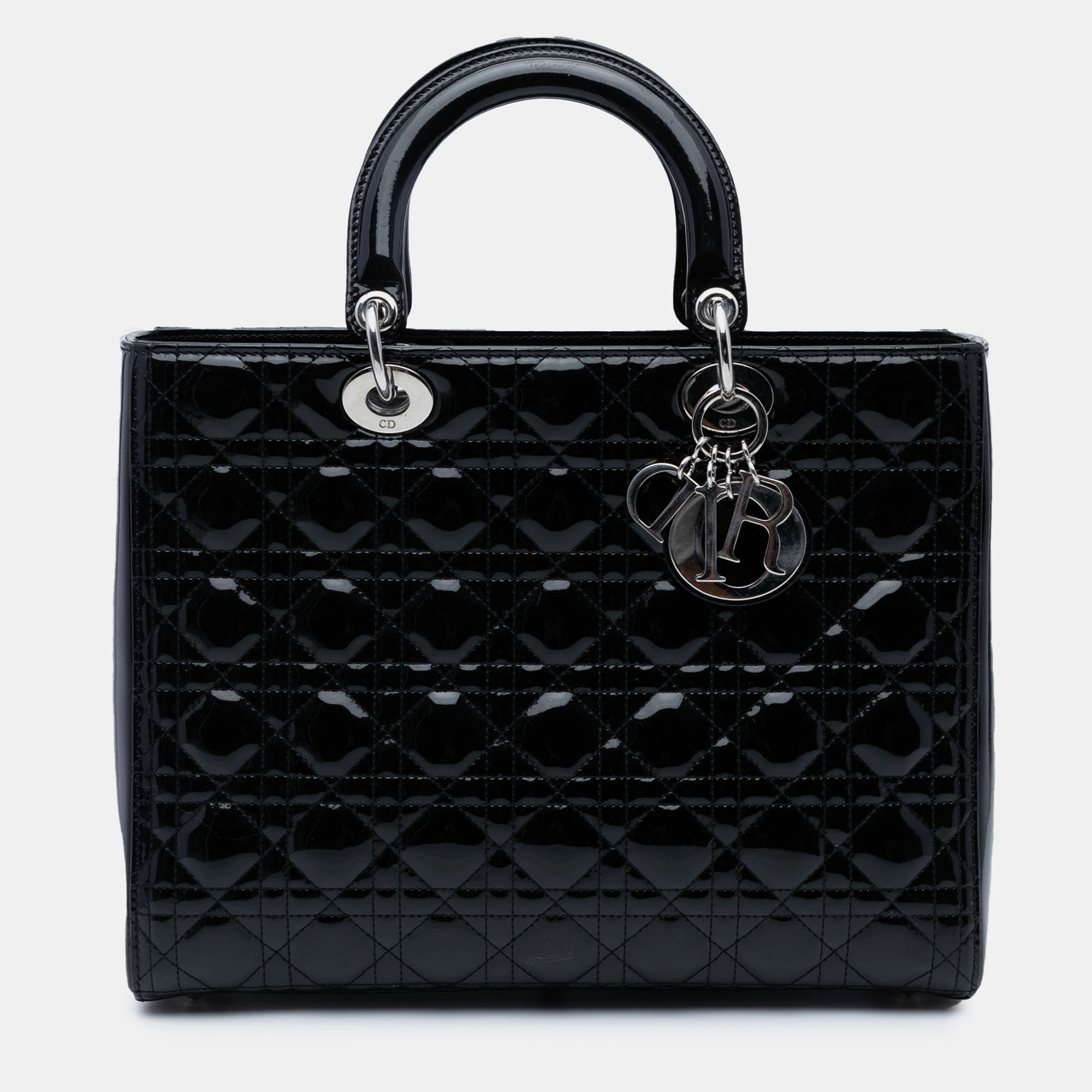 

Dior Black Large Patent Cannage Lady Dior