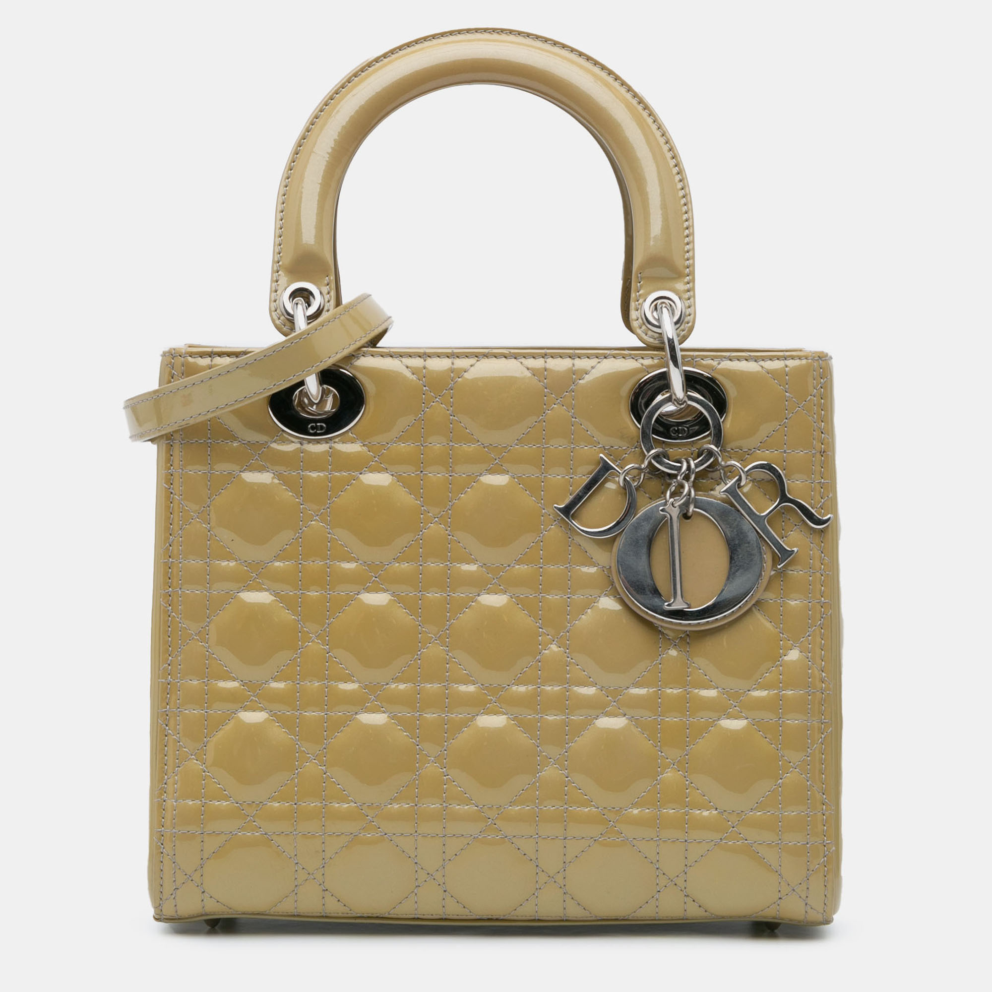 

Dior Brown Medium Patent Cannage Lady Dior