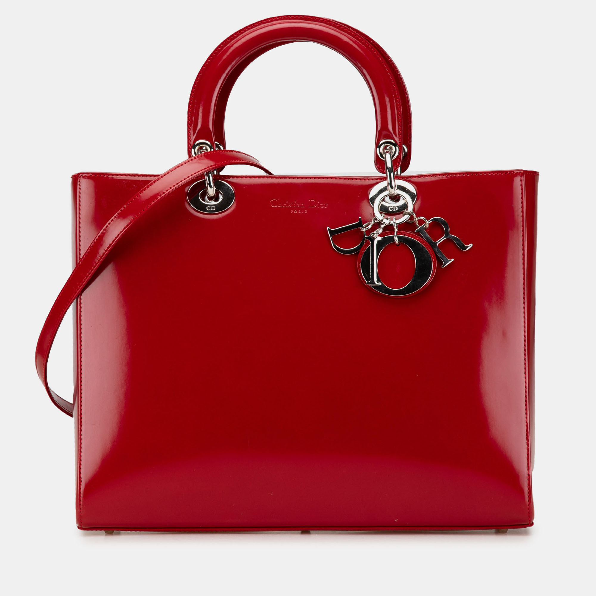 

Dior Red Large Patent Lady Dior