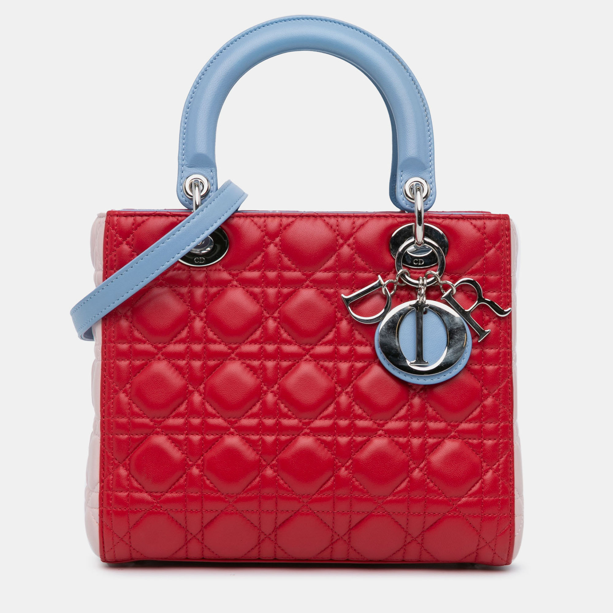 

Dior Multicolor Medium Tricolor Lambskin Cannage Lady Dior