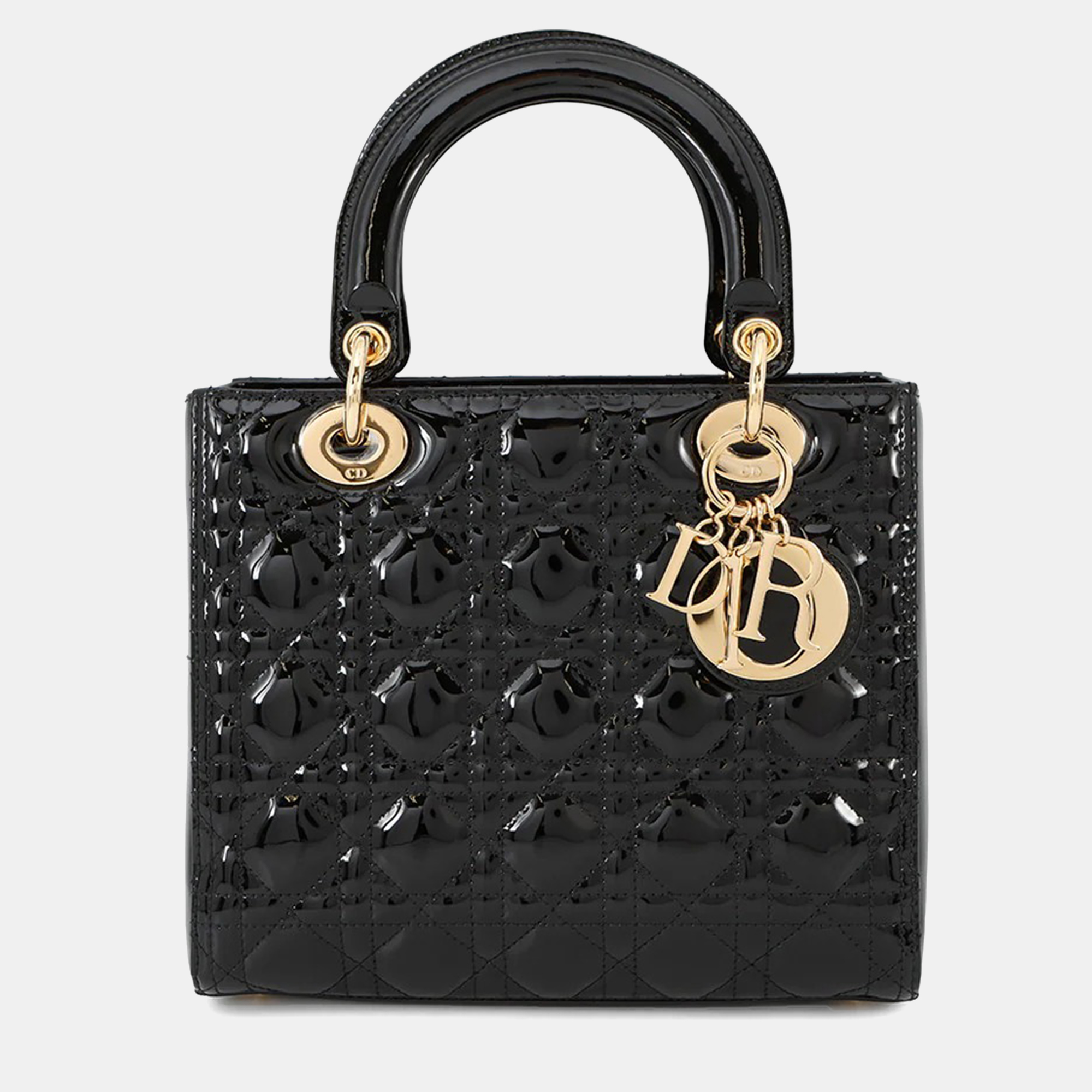 

Dior Lady Dior Black Patent Leather Size Medium