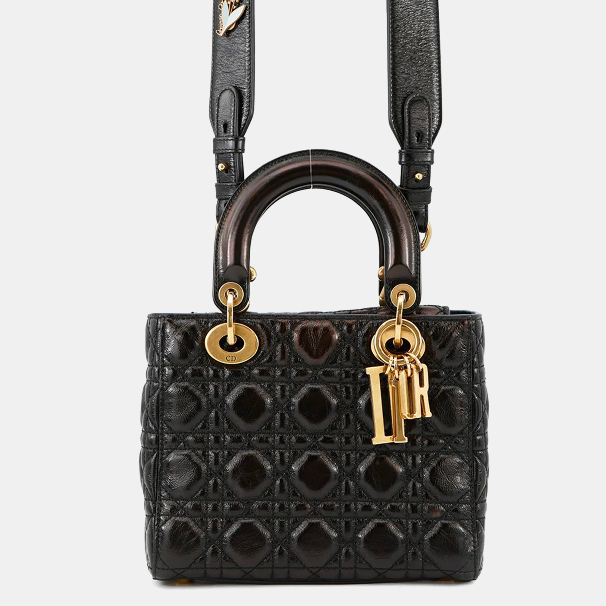 

Dior Lady Dior Niki De Saint Phalle Collaboration 2-Way Handbag Black Leather Size Small