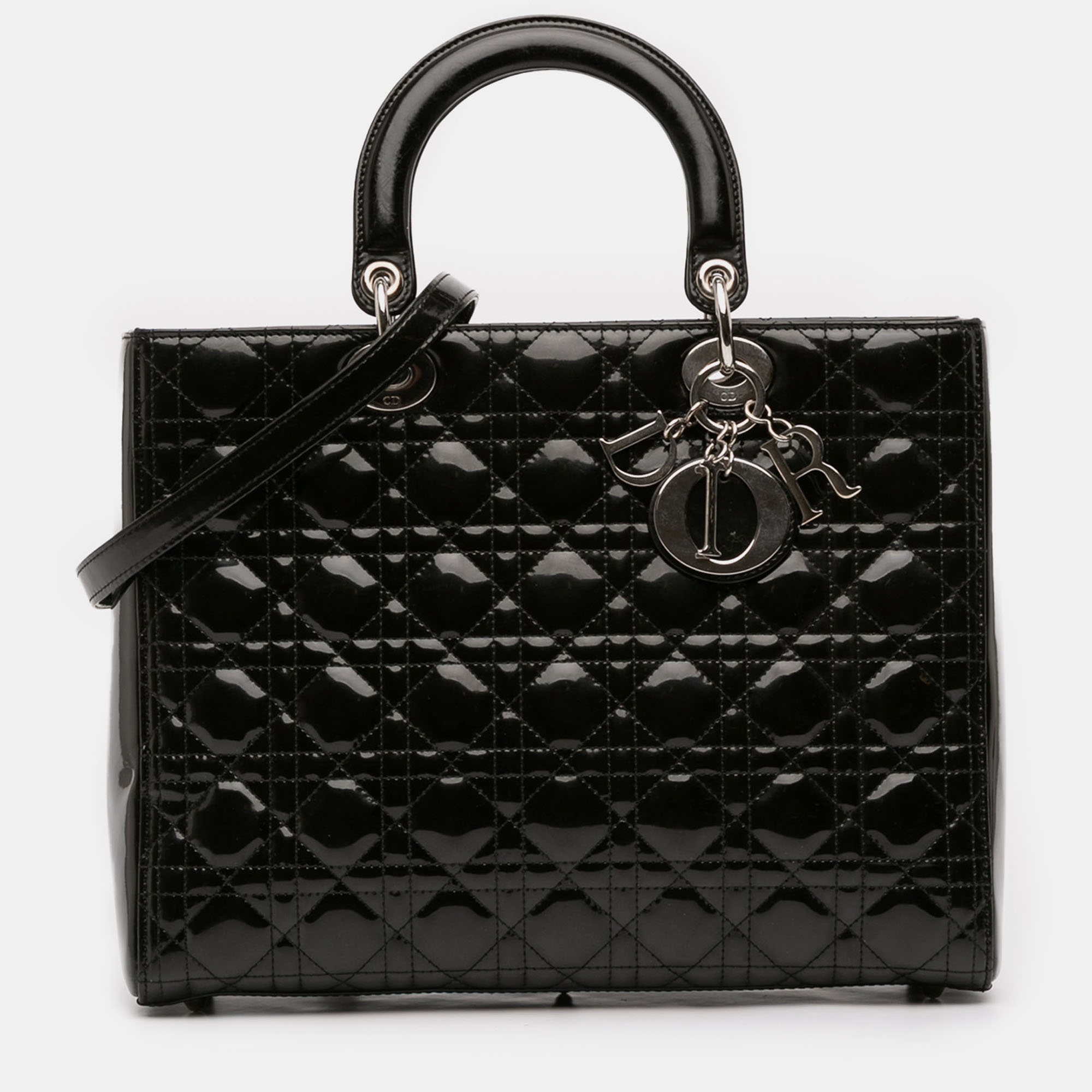

Dior Black Large Patent Cannage Lady Dior