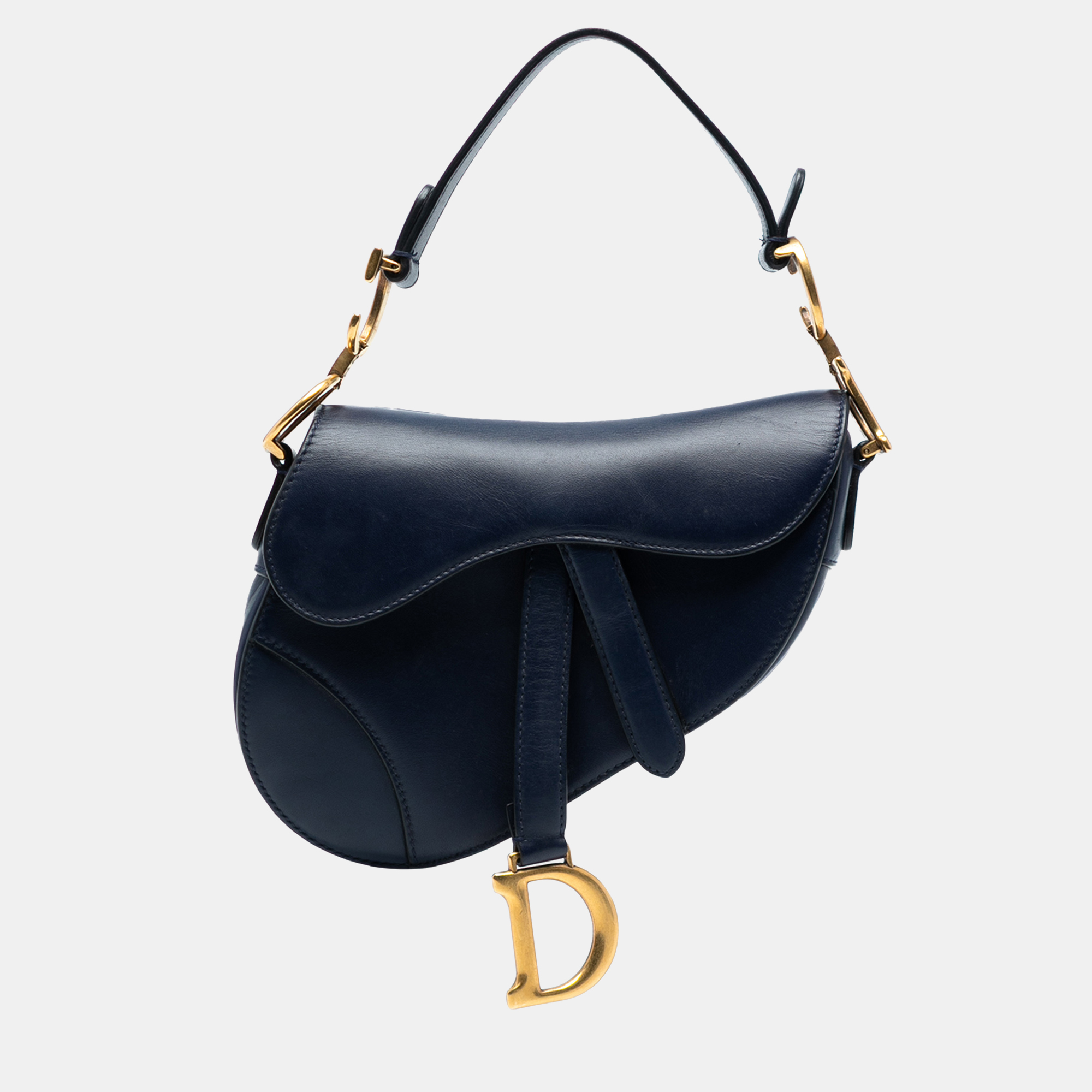 Dior Navy Blue Mini Smooth Calfskin Saddle Bag
