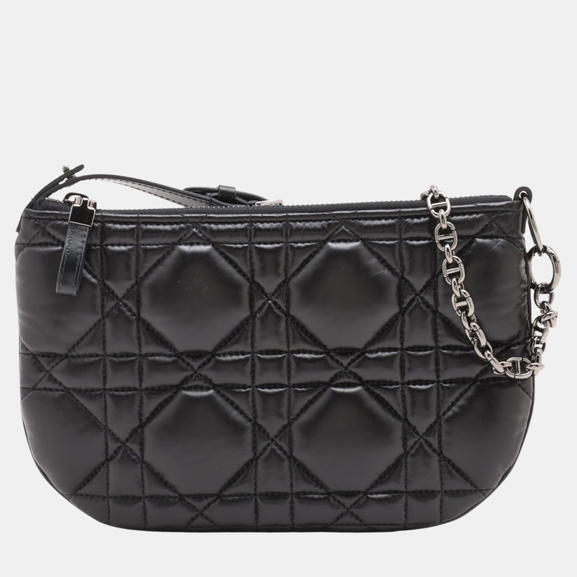 

Dior Black Mini Calfskin Macrocannage Dior Caro Tulip Bag