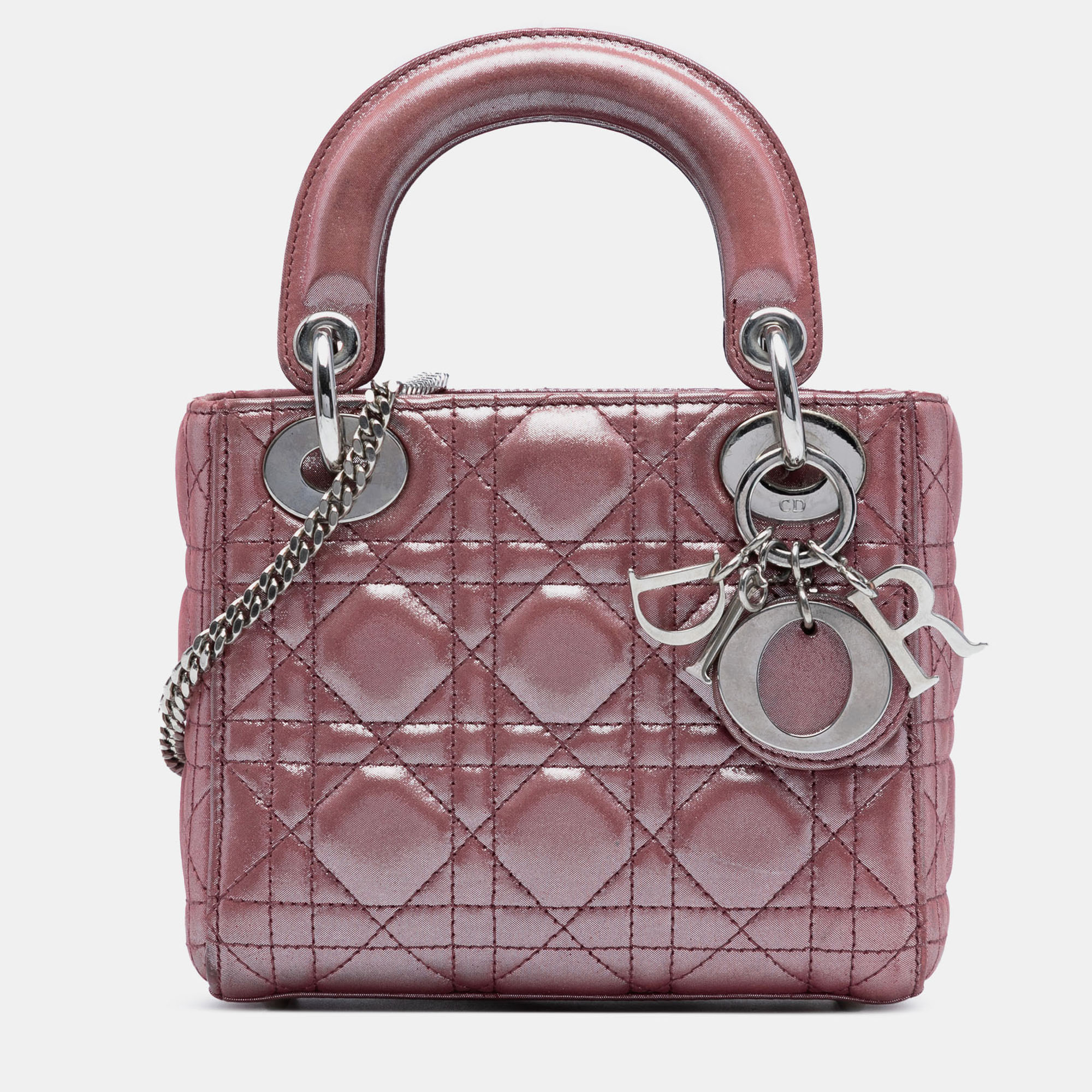 

Dior Mini Iridescent Lambskin Cannage Lady Dior, Pink