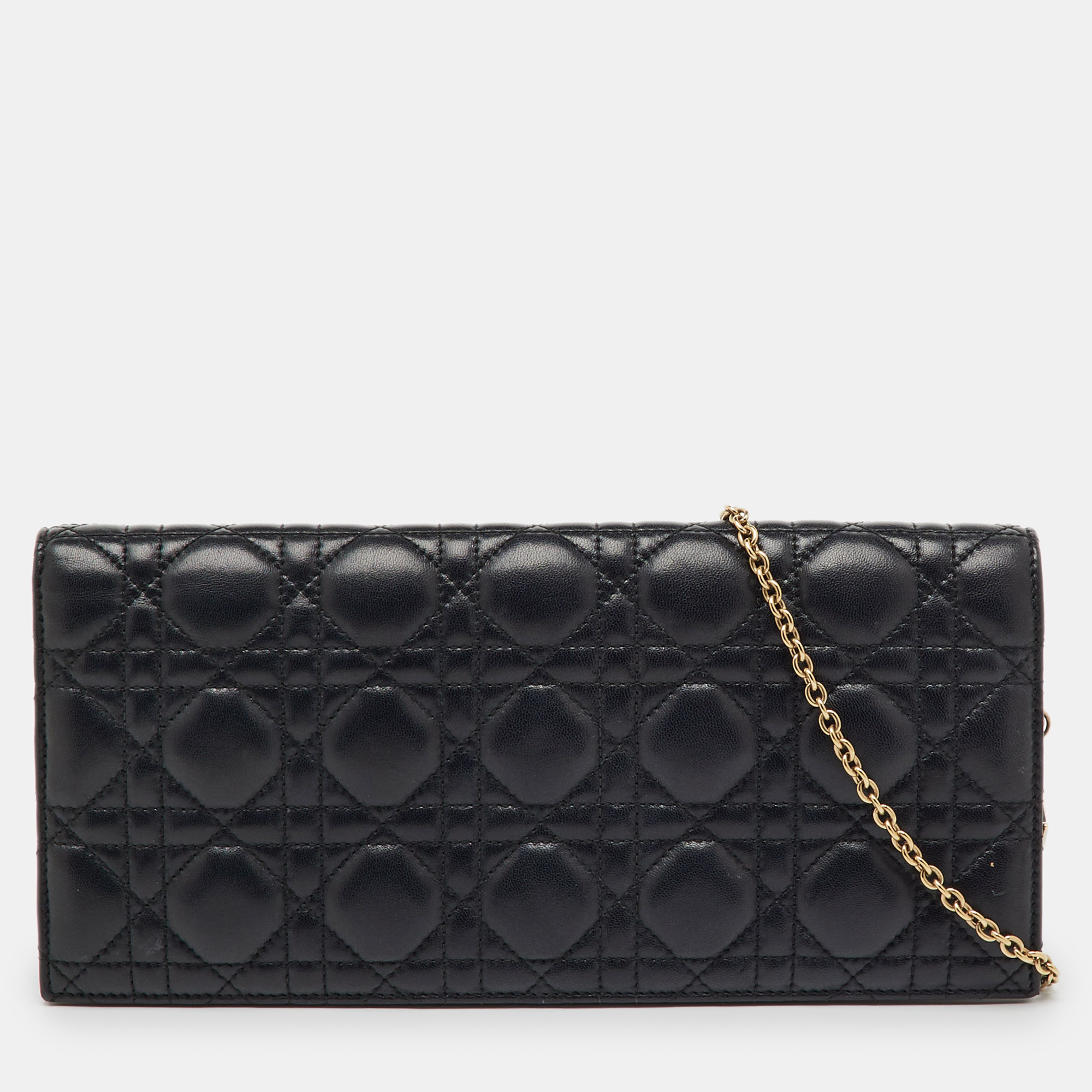 

Dior Black Cannage Leather Lady Dior Chain Clutch