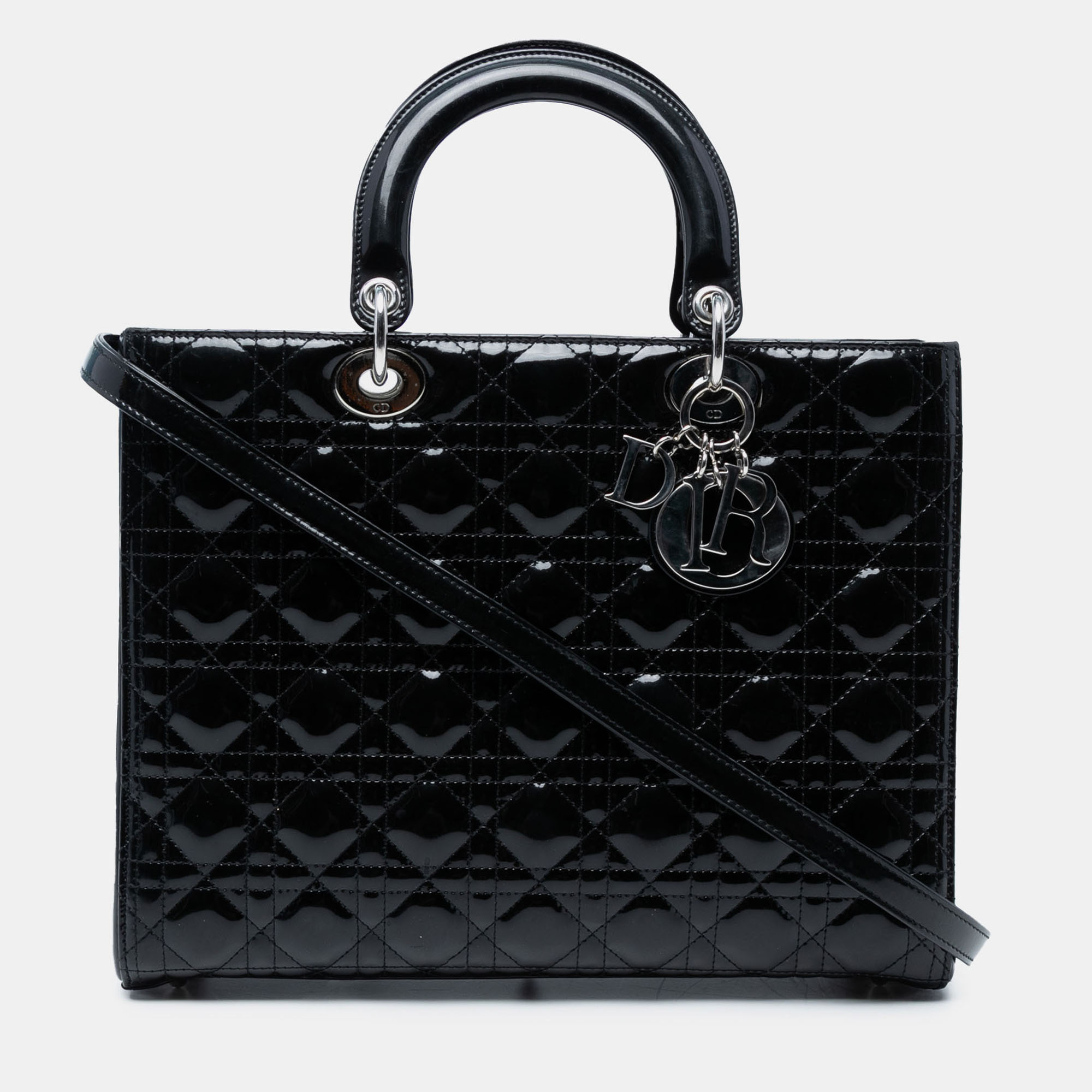 

Dior Black Large Patent Cannage Lady Dior