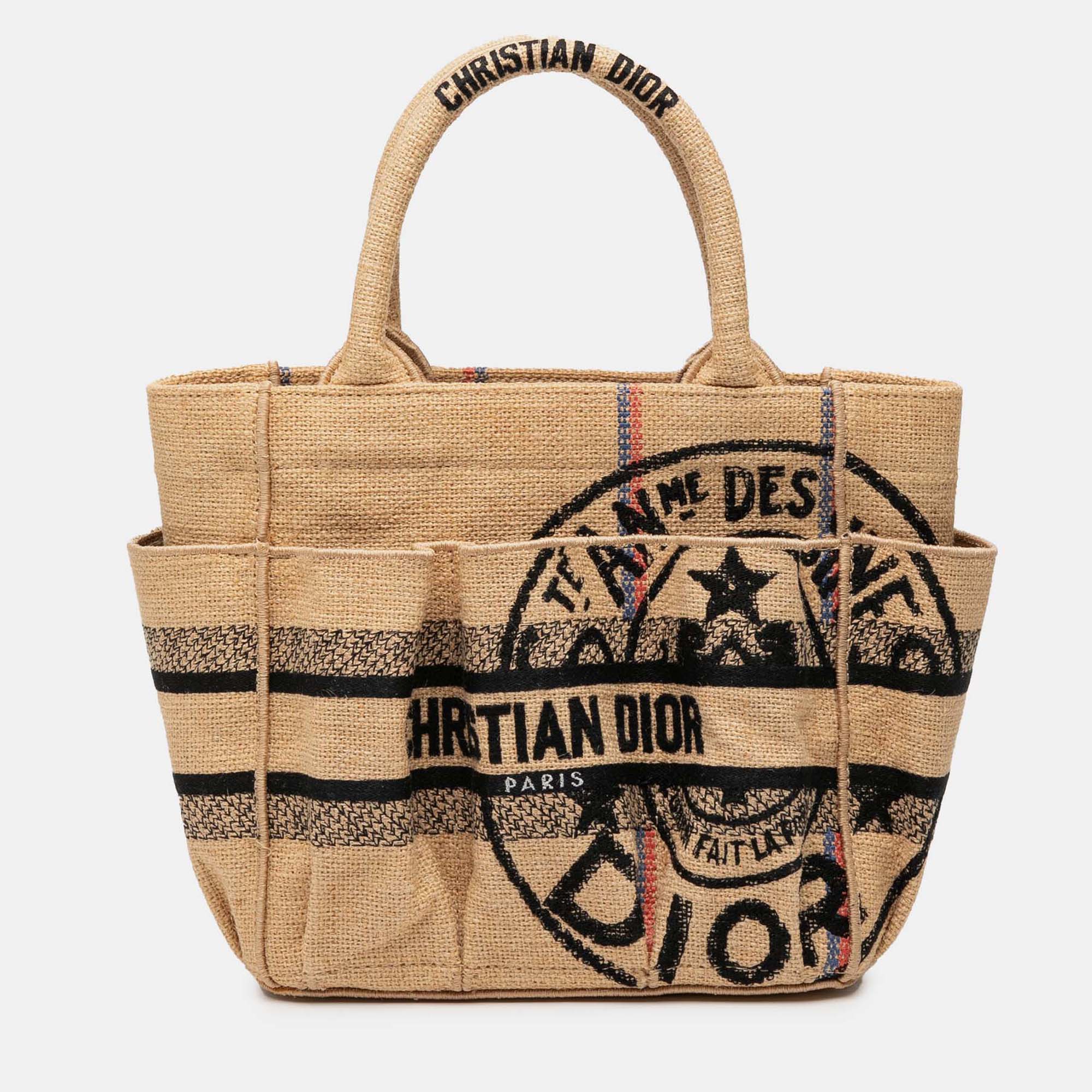 

Dior Beige Small Jute Catherine Tote