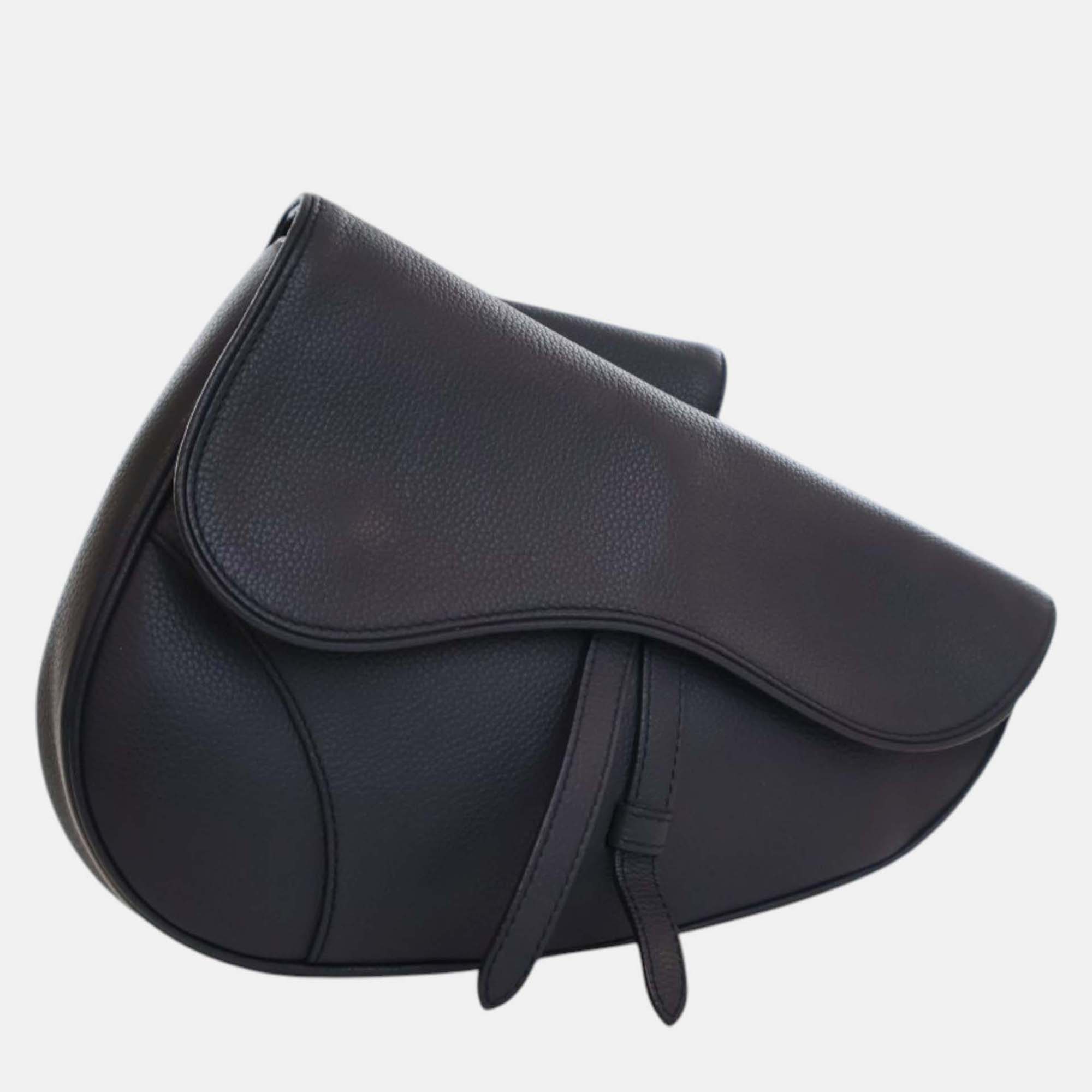 

Dior Navy Blue Grained Calfskin Saddle Crossbody